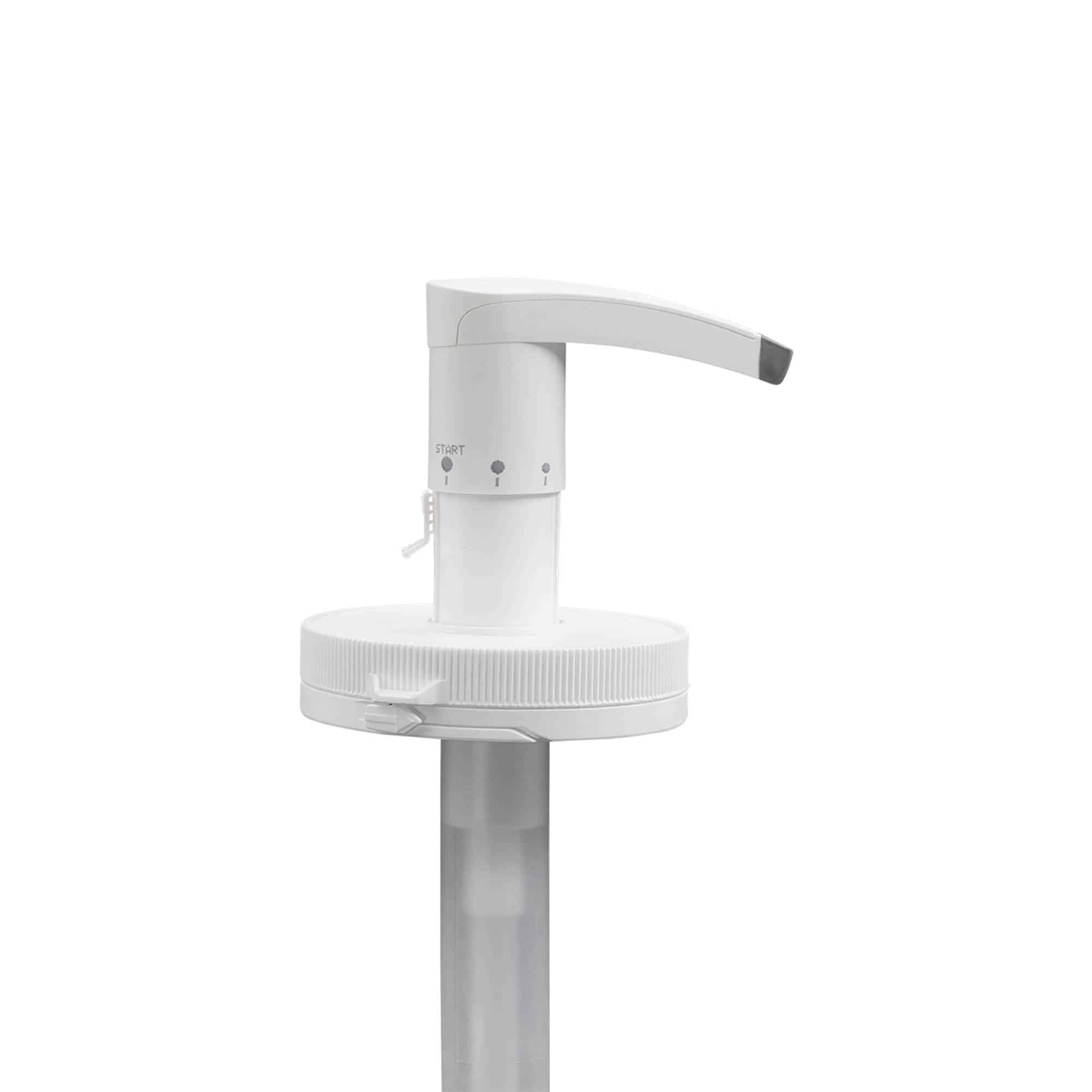 Tappo dosatore a pompa dispenser 655 ml 'Securibox', plastica PE, bianca, per imboccatura: a vite