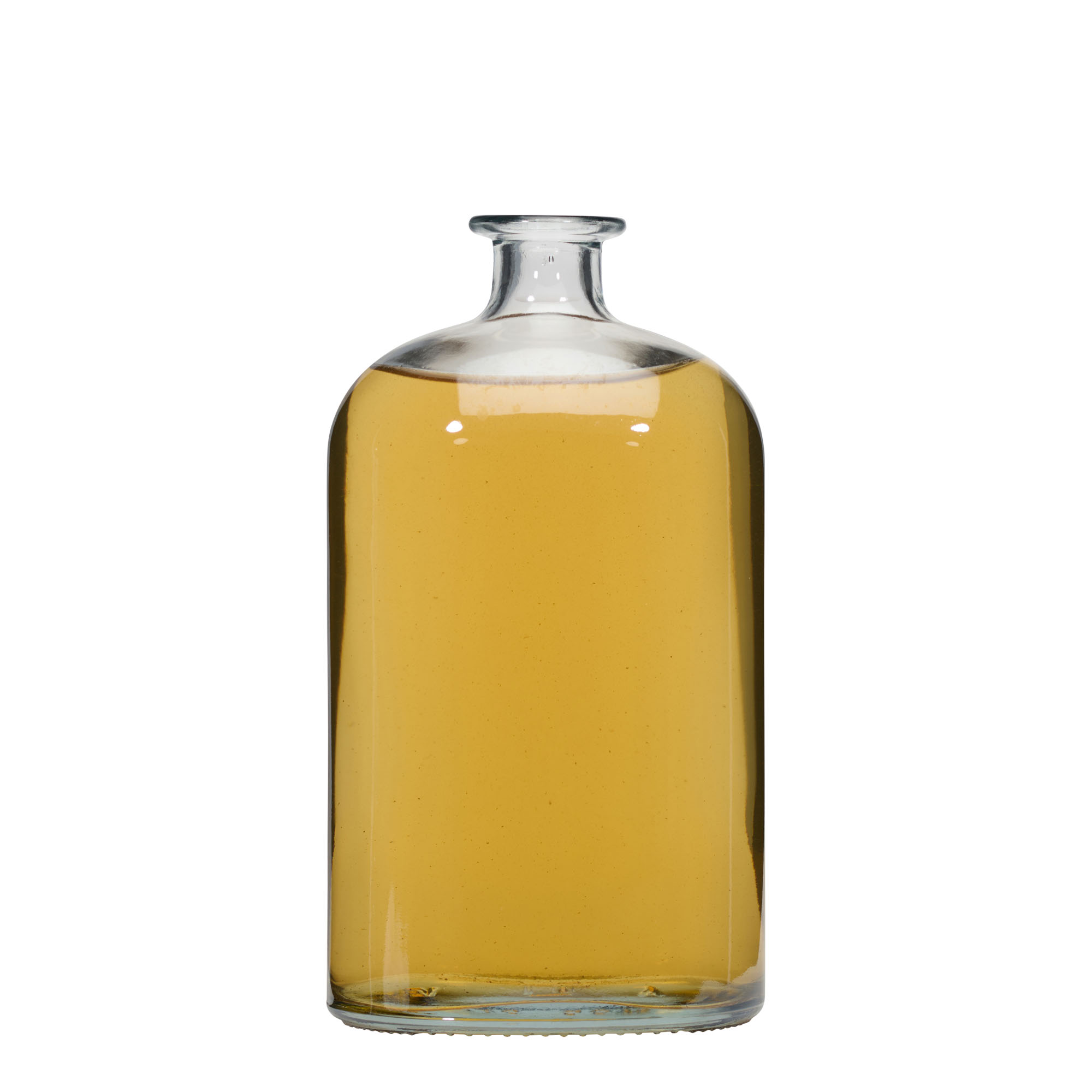 Bottiglia di vetro da 1.000 ml 'Dundee', ovale, bocca: tappo di sughero Bottiglia di vetro da 1.000 ml 'Dundee', ovale, bocca: tappo di sughero