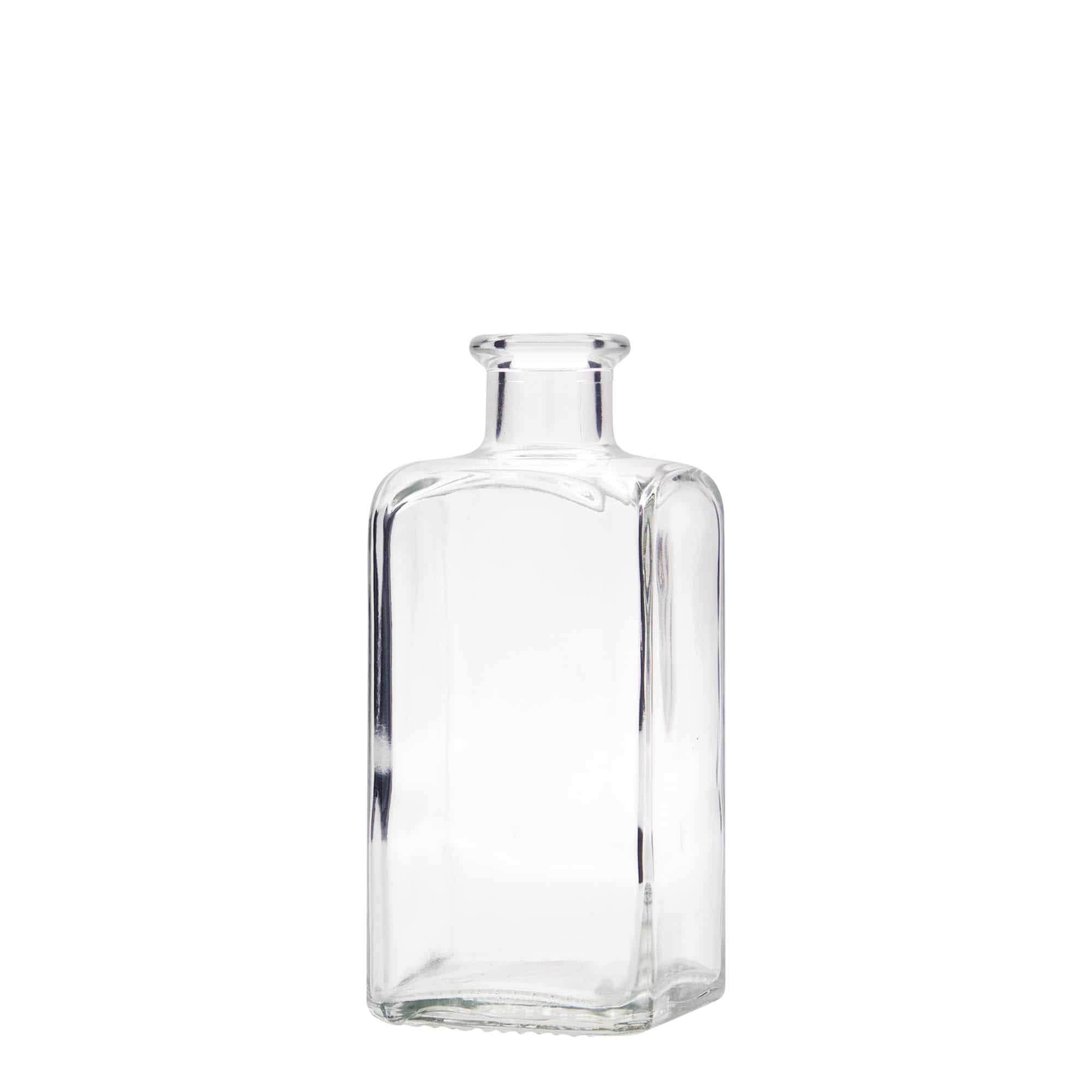Bottiglia di vetro da 250 ml Apotheker Carré, quadrata, bocca: sughero