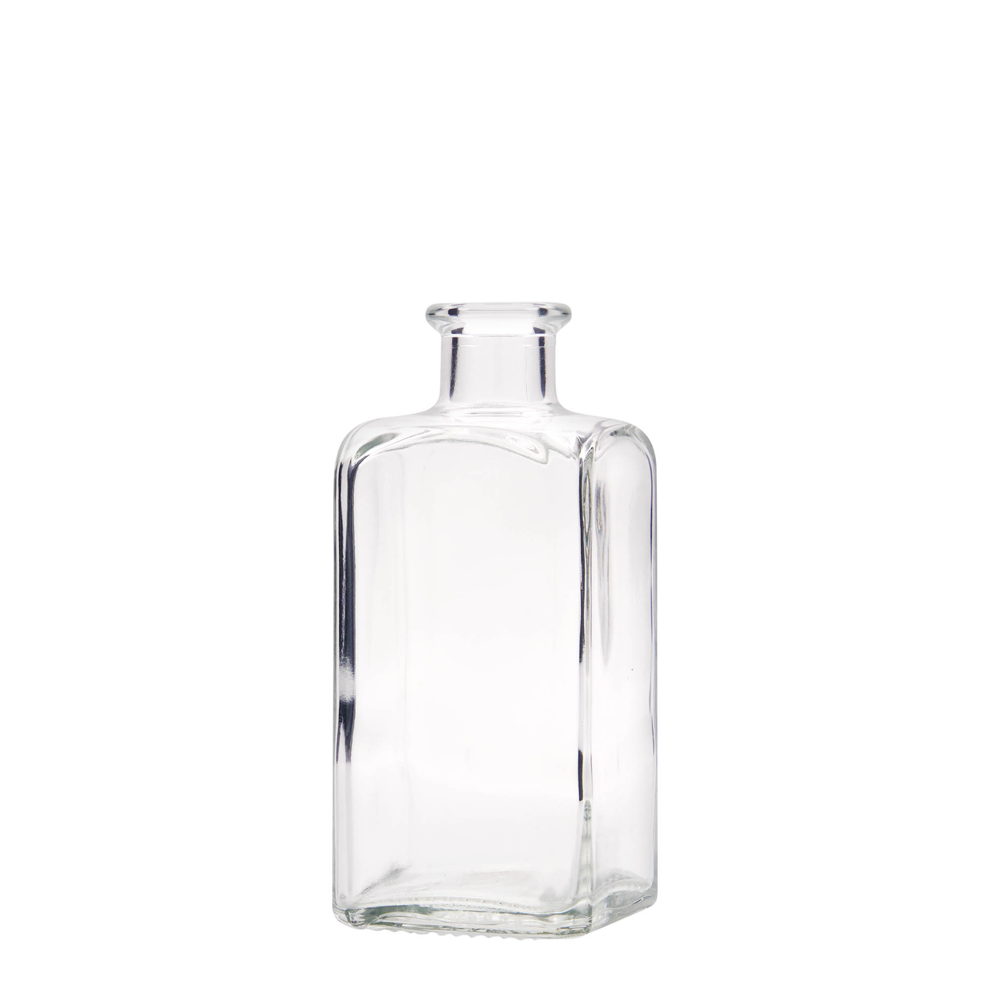 Bottiglia di vetro da 250 ml Apotheker Carré, quadrata, bocca: sughero Bottiglia di vetro da 250 ml Apotheker Carré, quadrata, bocca: sughero