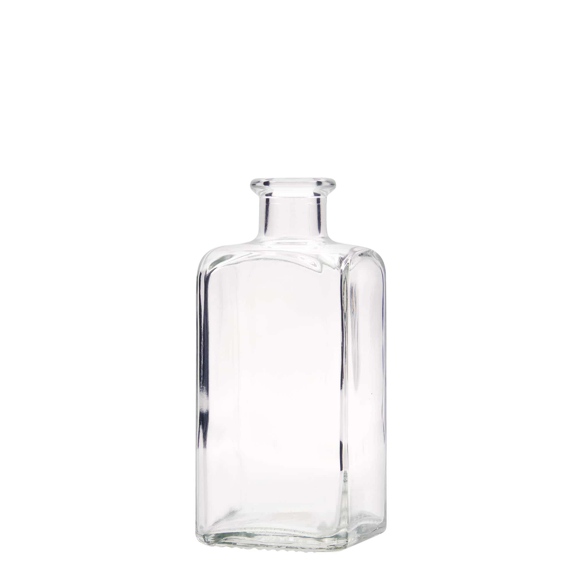 Bottiglia di vetro da 250 ml Apotheker Carré, quadrata, bocca: sughero