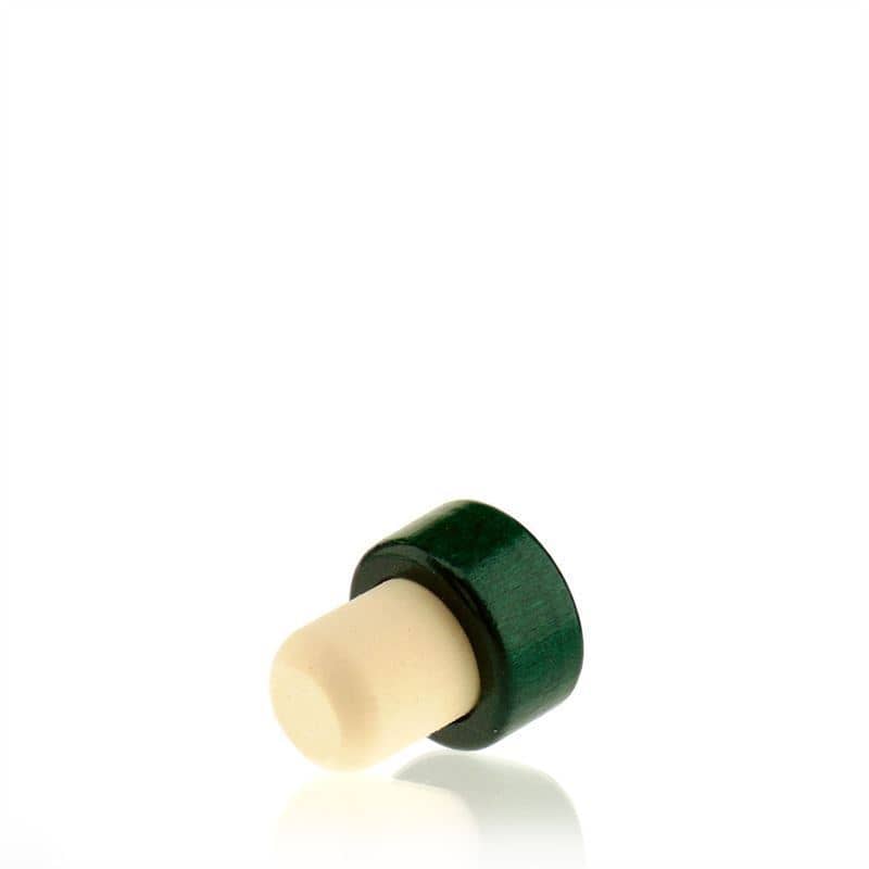 Tappo a fungo 19 mm, legno, verde, per imboccatura: fascetta