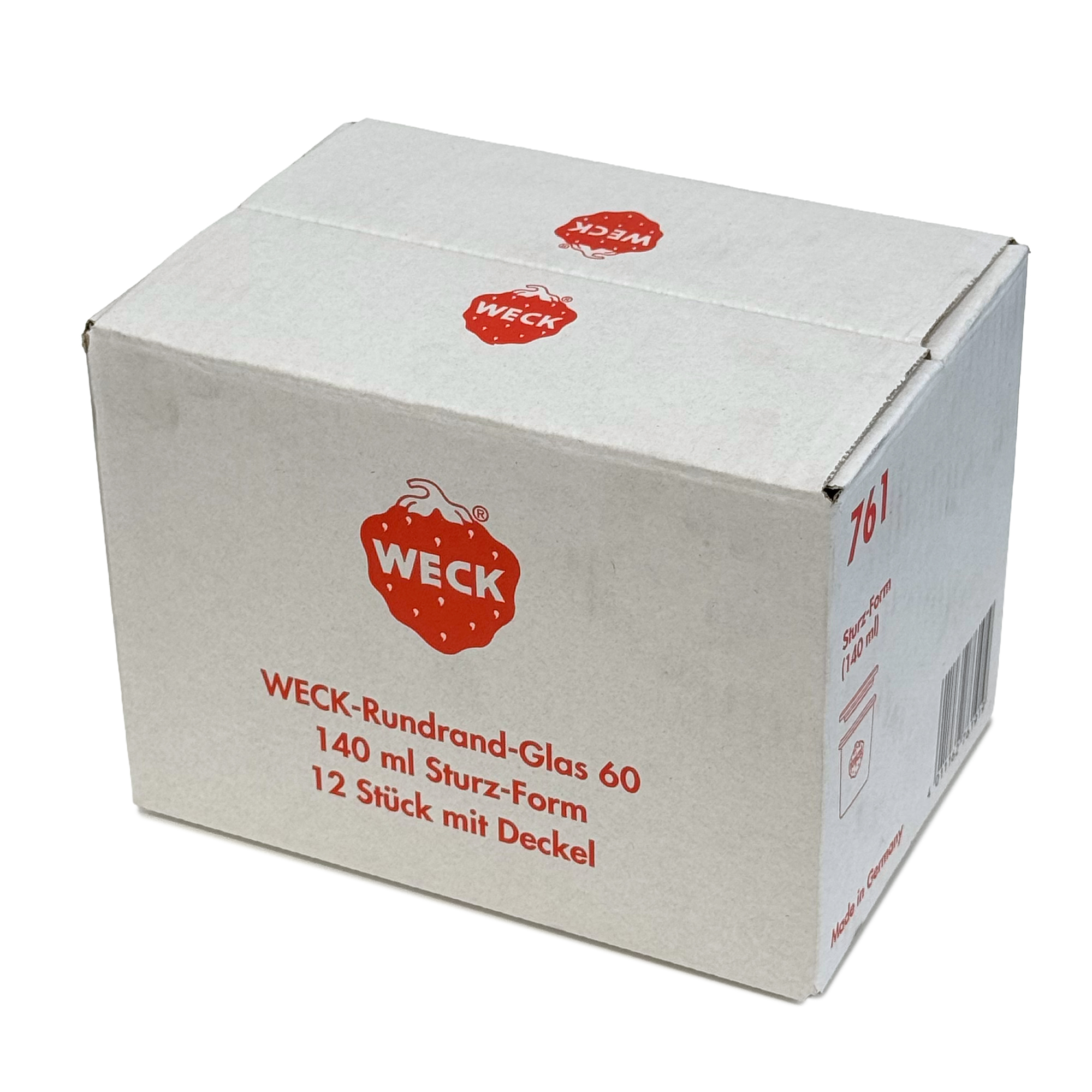 12x 140 ml vaso WECK a bocca larga con coperchio in vetro RR 60
