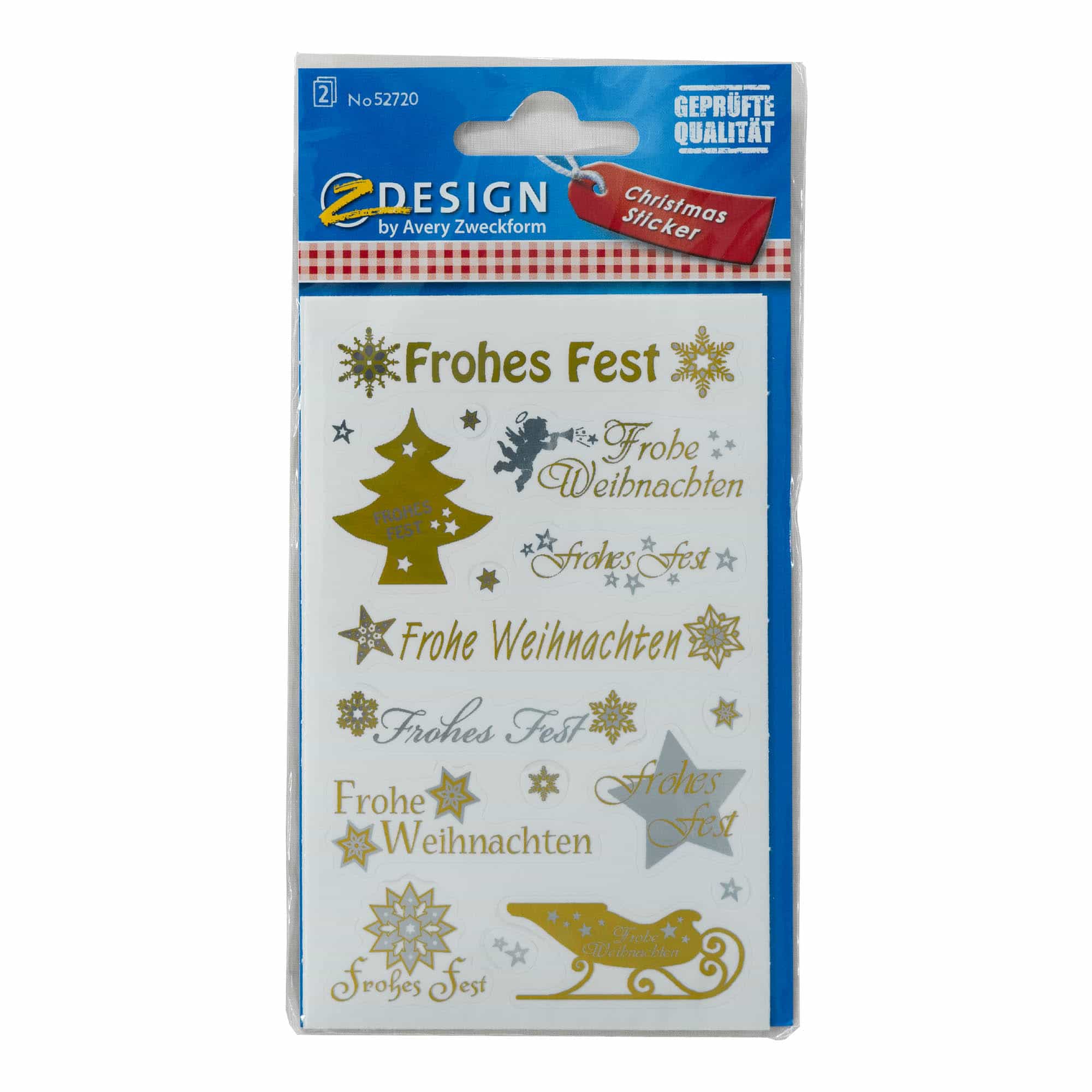 Adesivi Zweckform 'Natale', carta, oro-argento
