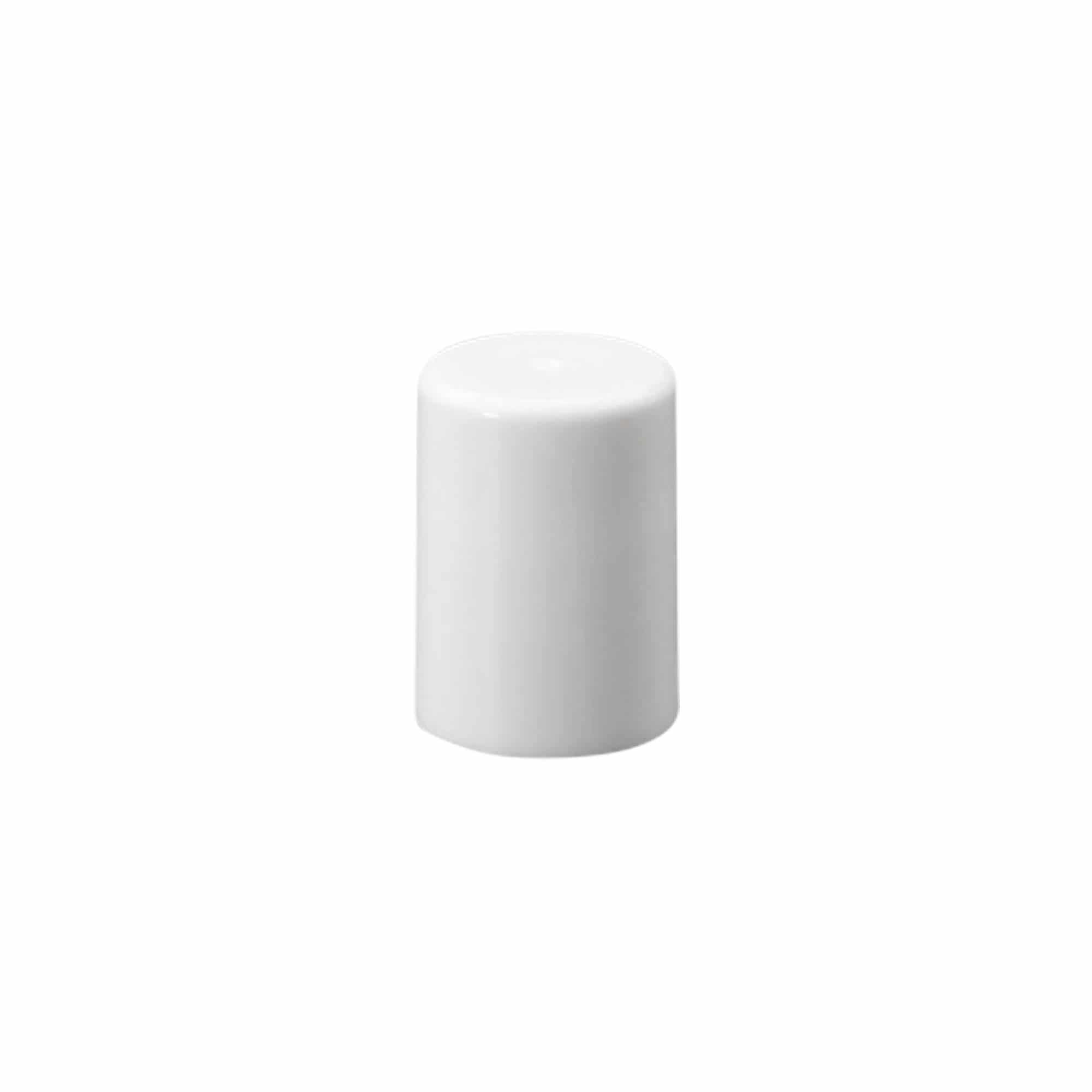 Tappo per flacone roll-on da 10 ml, plastica PP, bianco, per bocca: chiusura a vite