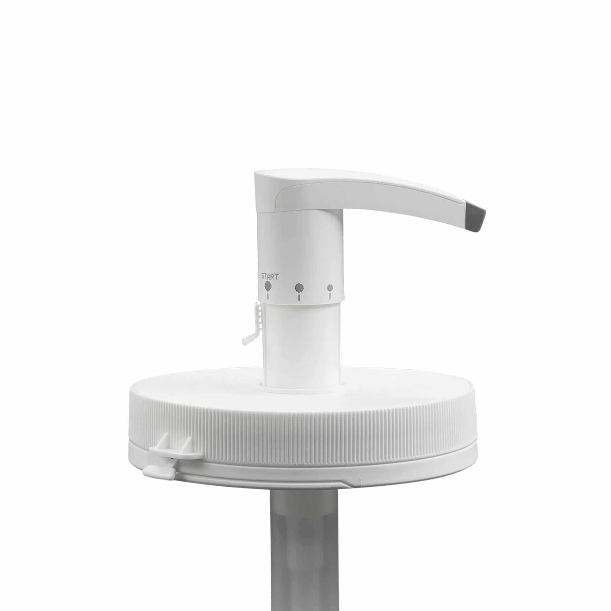 Tappo dosatore a pompa dispenser 1.240 ml 'Securibox', plastica PE, bianca, per imboccatura: a vite