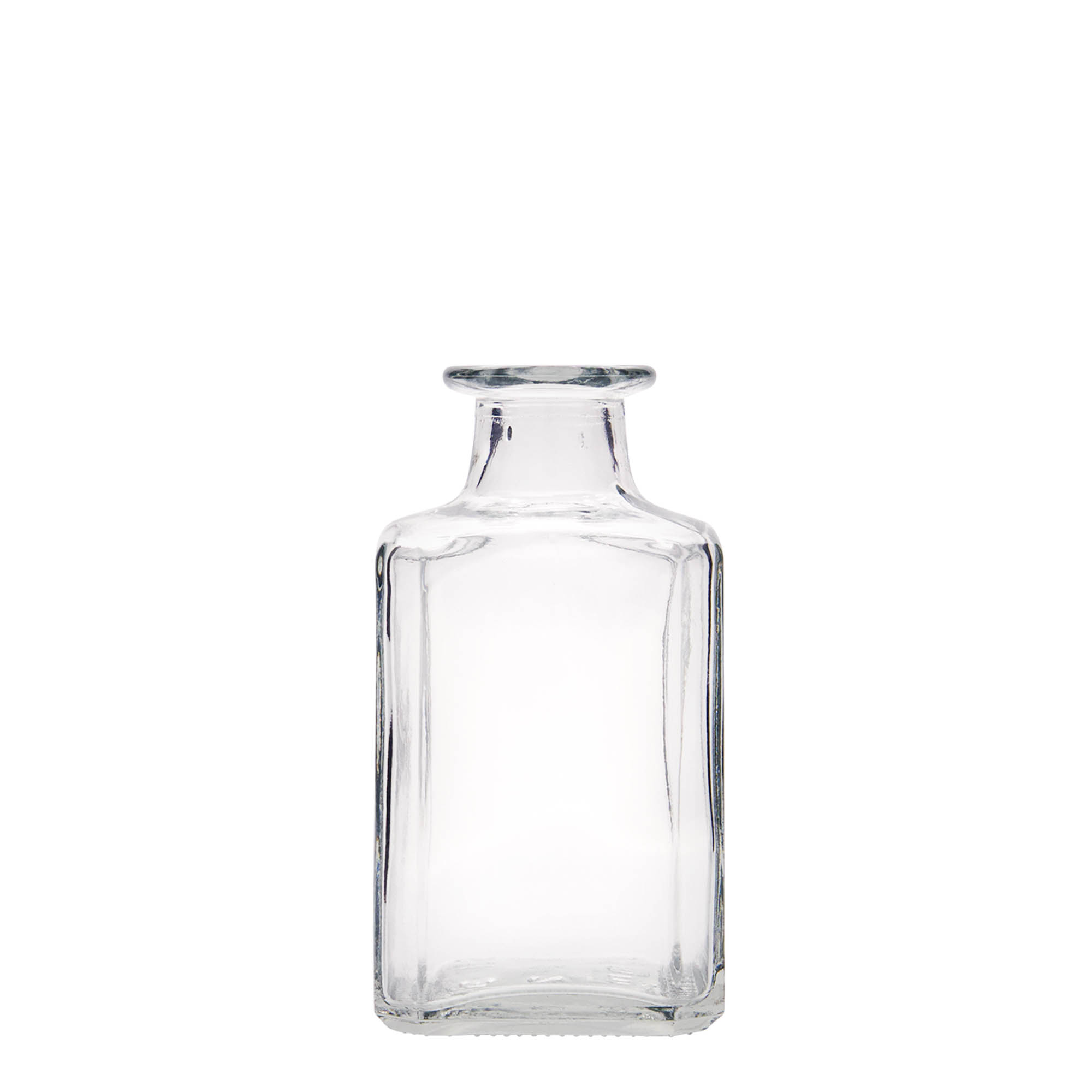 Bottiglia di vetro da 250 ml 'Torben', quadrata, bocca: sughero Bottiglia di vetro da 250 ml 'Torben', quadrata, bocca: sughero
