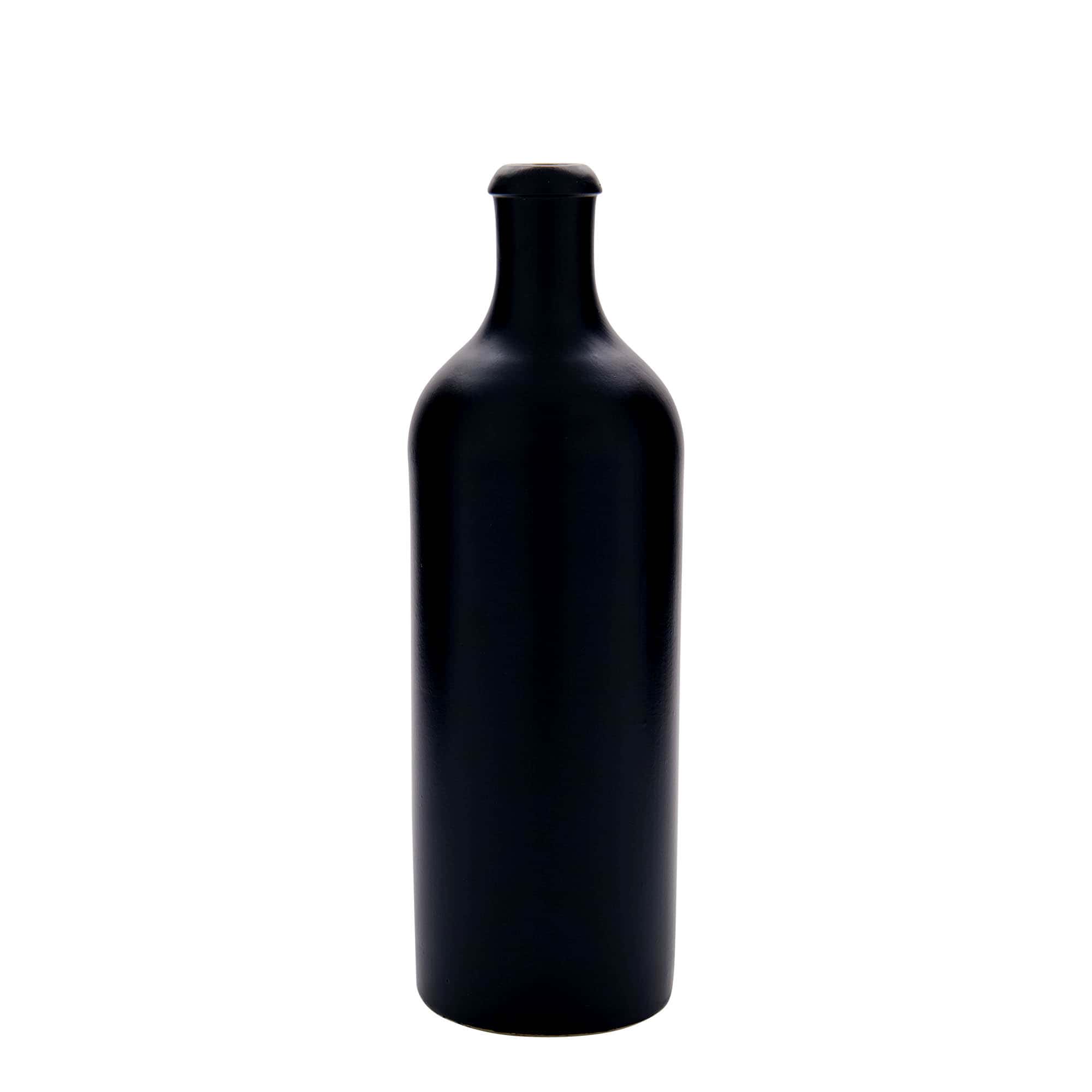 750 ml Bottiglia in ceramica, ceramica grès, nero, imboccatura: fascetta 750 ml Bottiglia in ceramica, ceramica grès, nero, imboccatura: fascetta