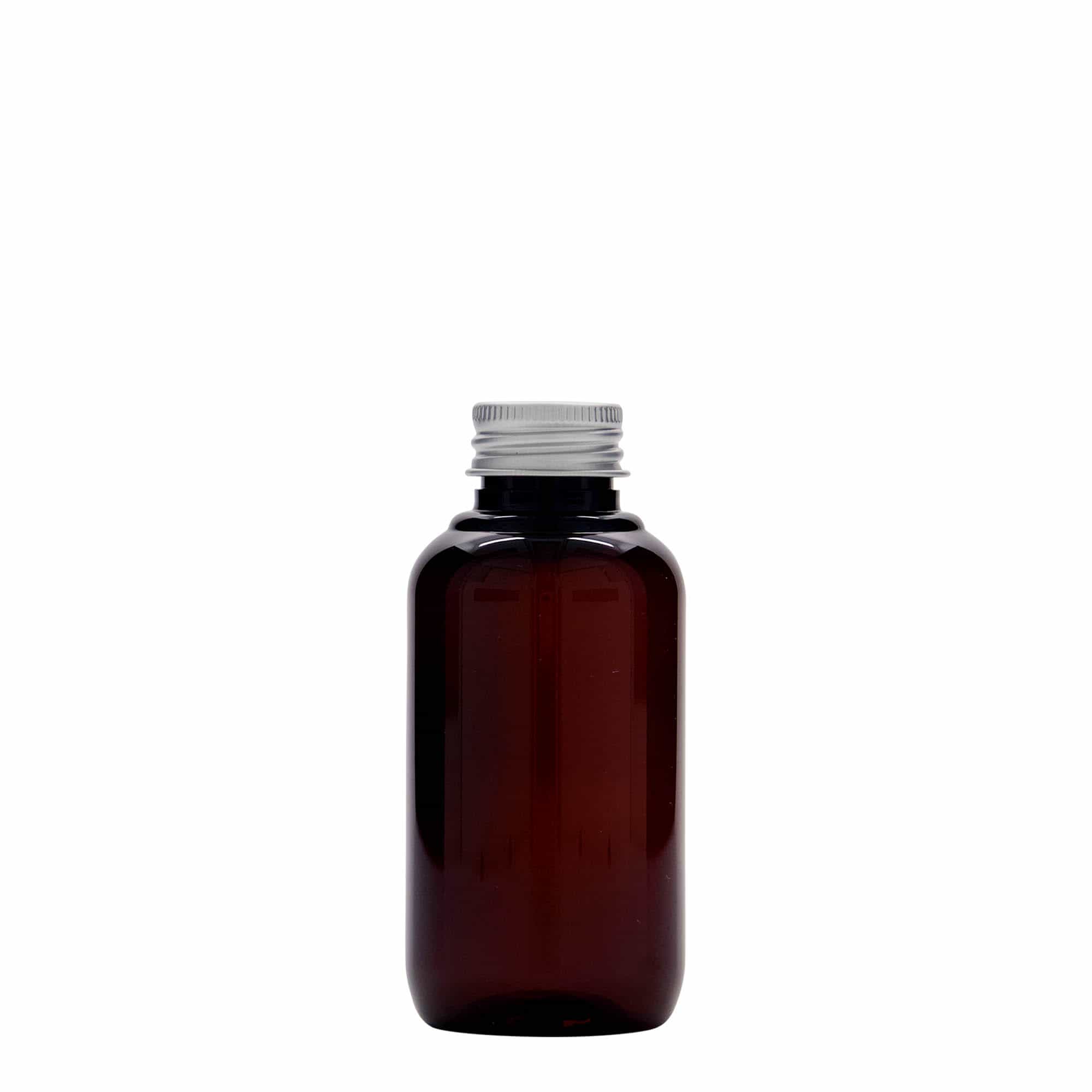 Bottiglia in plastica riciclata da 100 ml 'Victor's Best', PCR, marrone, bocca: 24/410
