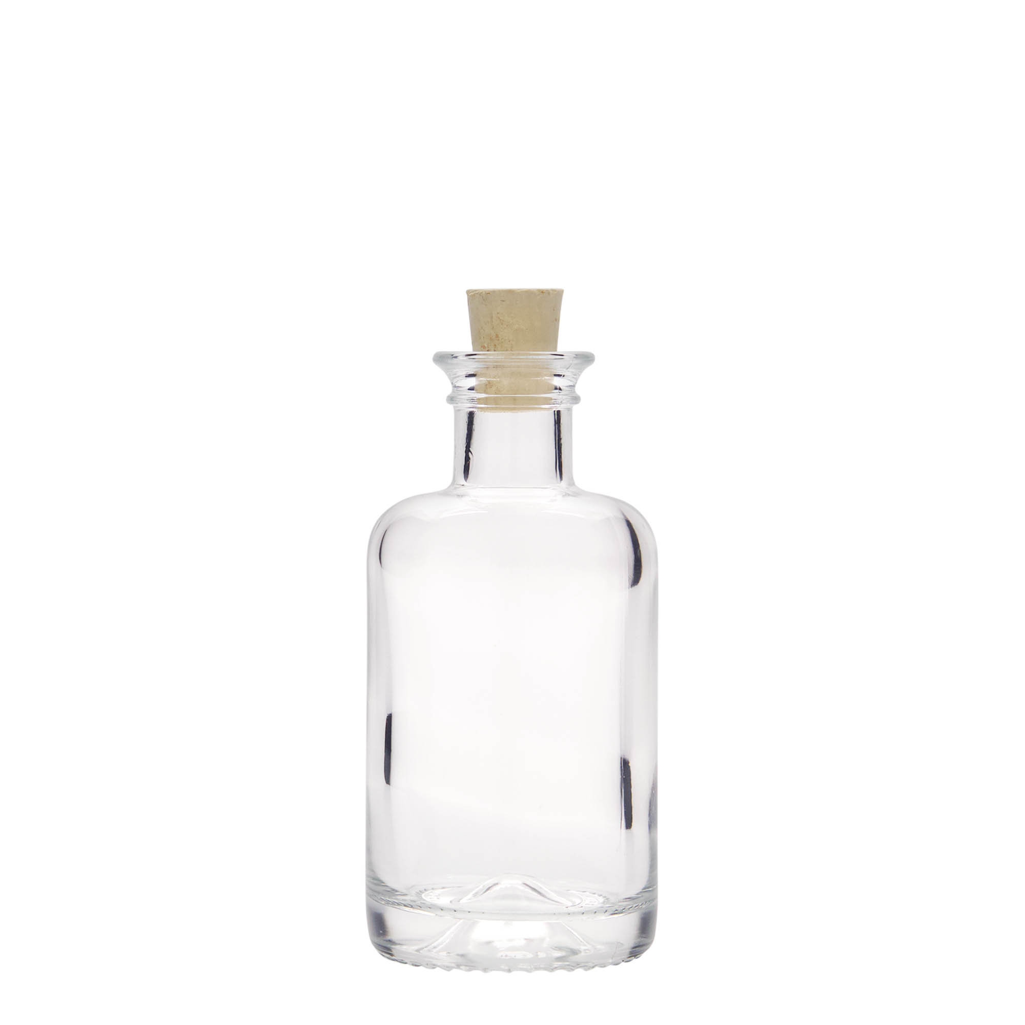 Bottiglia di vetro da 100 ml, bocca: tappo di sughero Bottiglia di vetro da 100 ml, bocca: tappo di sughero