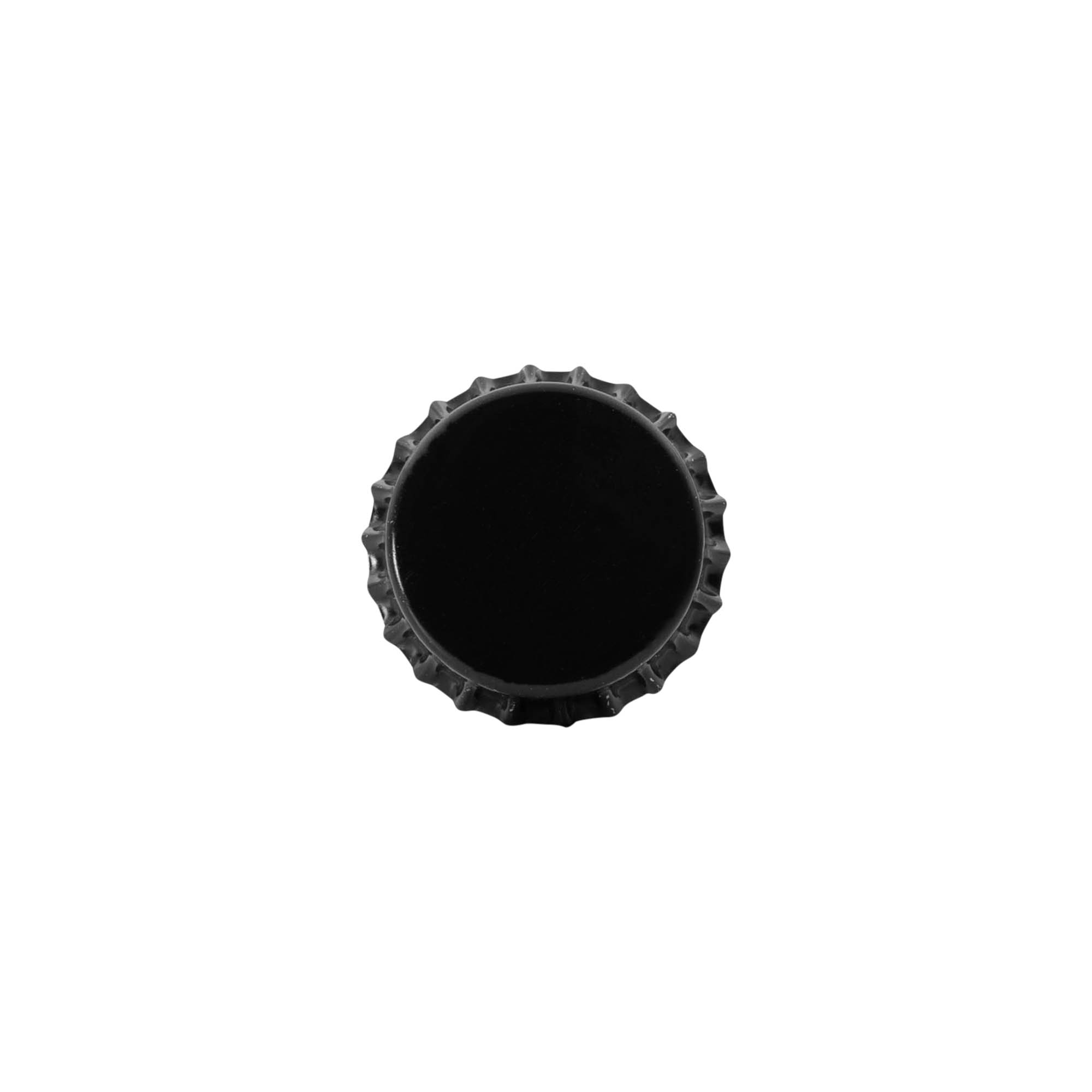 Tappi corona 29 mm, metallo, nero