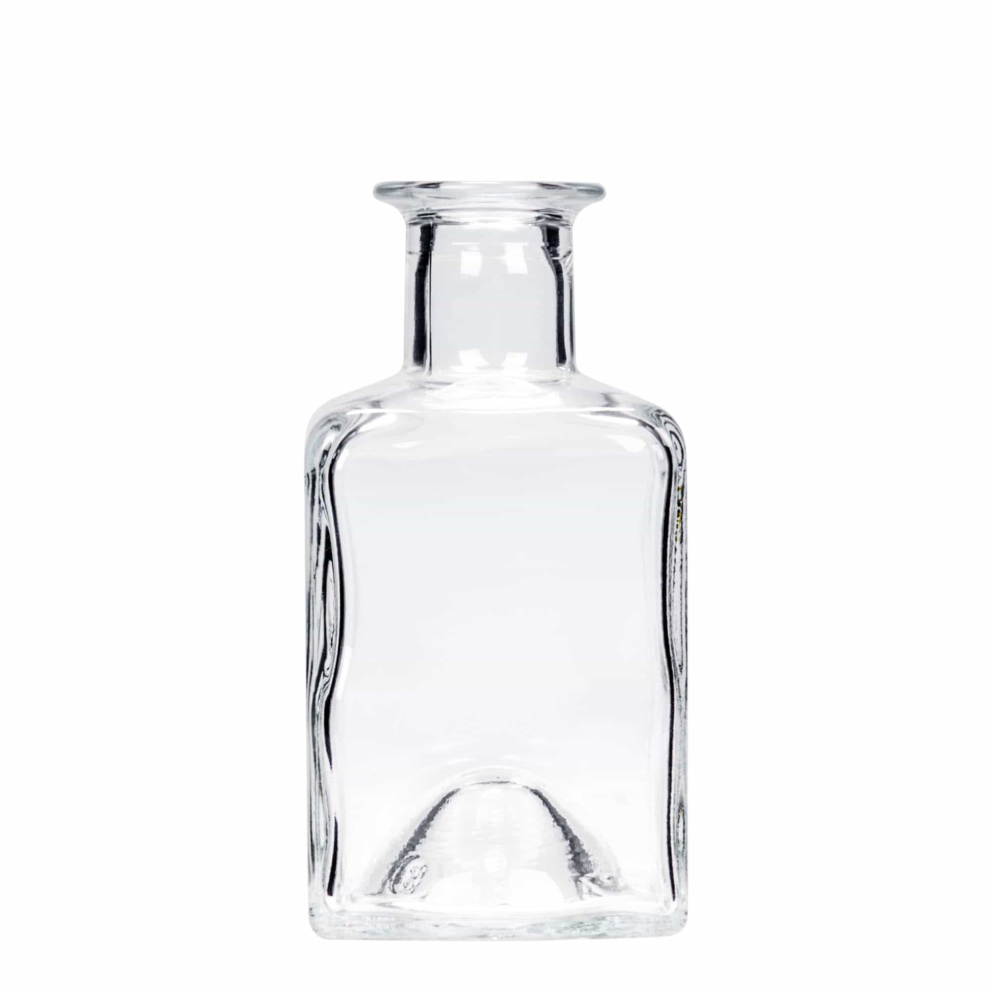 200 ml Bottiglia di vetro 'Kubica', quadrata, imboccatura: fascetta 200 ml Bottiglia di vetro 'Kubica', quadrata, imboccatura: fascetta