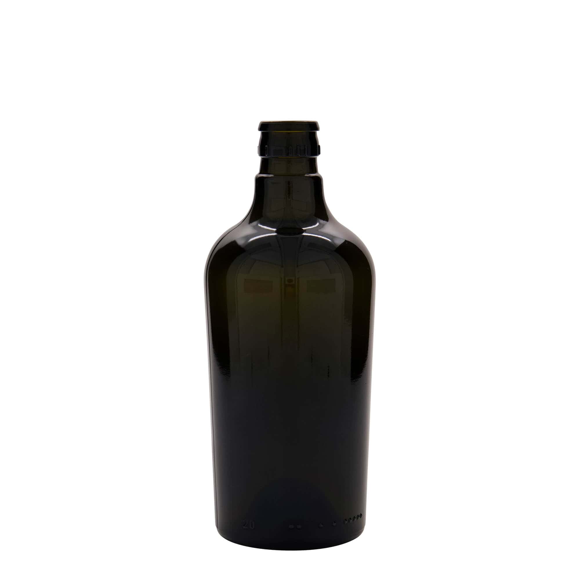Bottiglia per aceto/olio 500 ml 'Oleum', vetro, verde antico, bocca: DOP