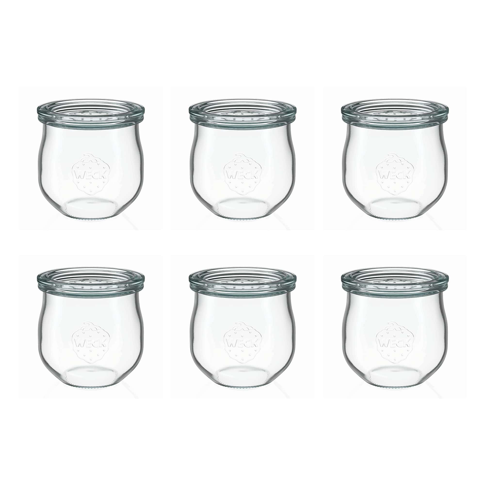 6x 370 ml vaso WECK a tulipano con coperchio in vetro RR 80
