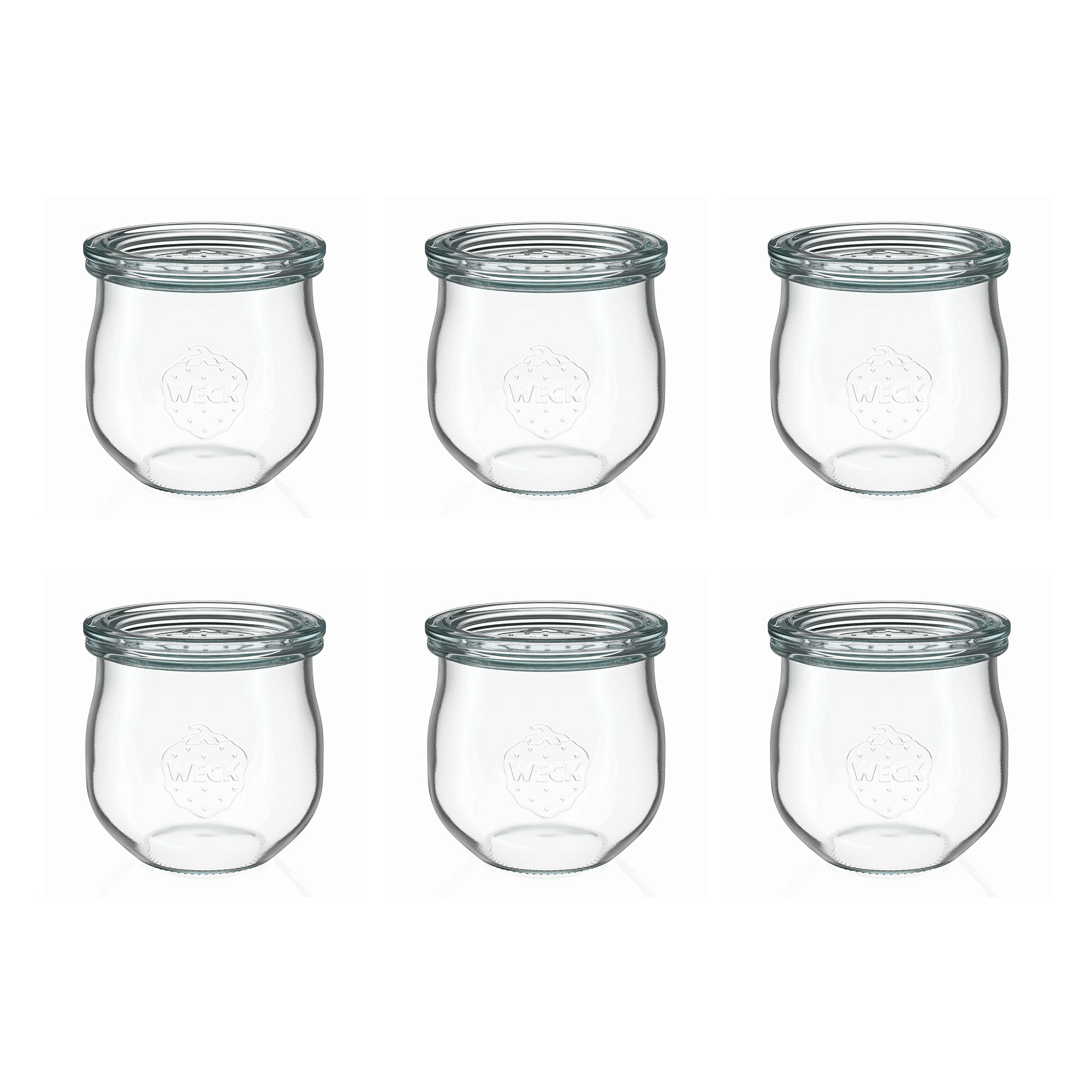 6x 370 ml vaso WECK a tulipano con coperchio in vetro RR 80