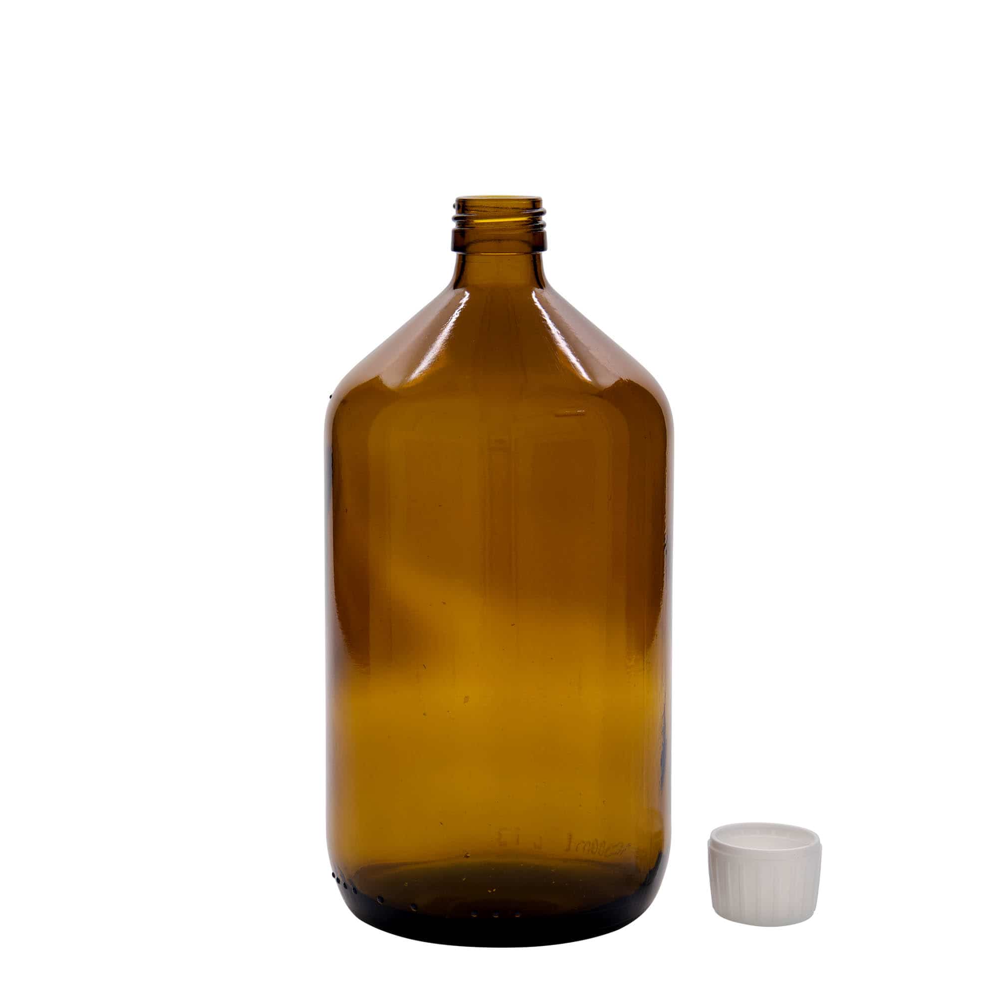 1.000 ml, Bottiglia farmaceutica, marrone, vetro, imboccatura: PP 28