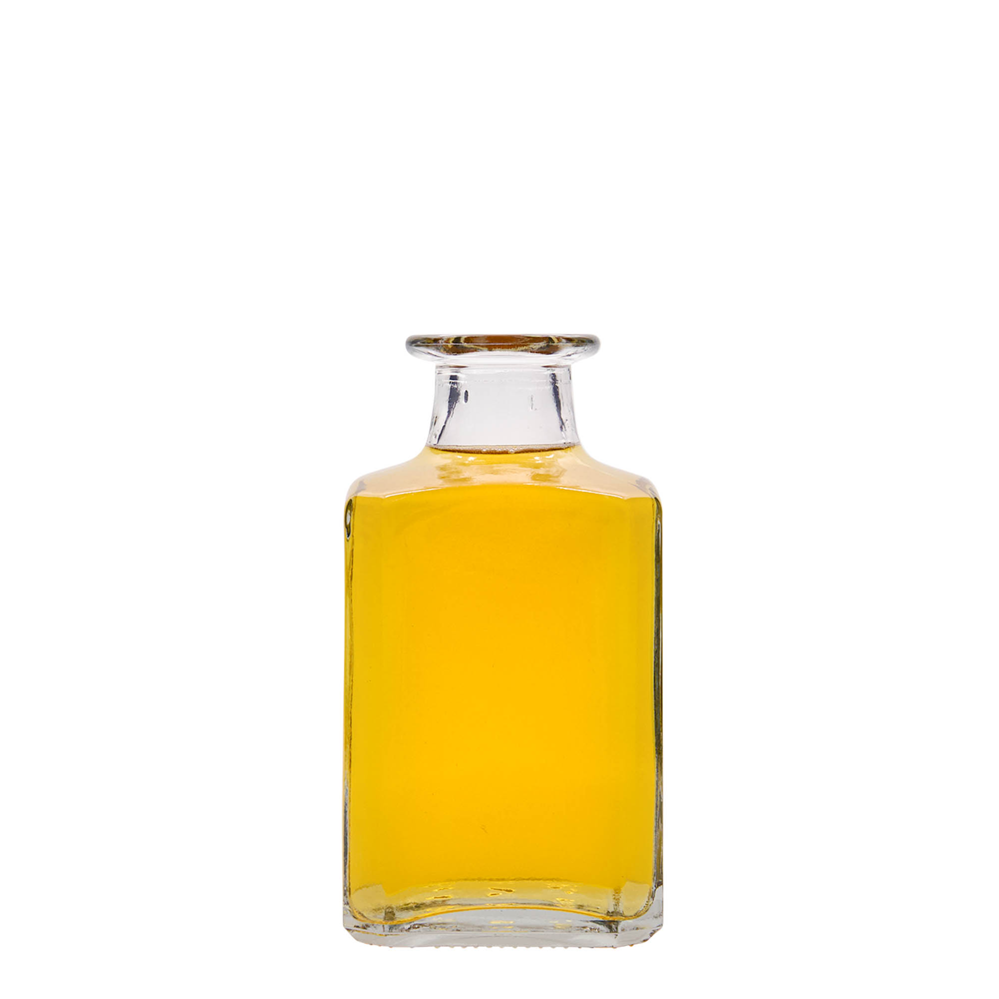 Bottiglia di vetro da 250 ml 'Torben', quadrata, bocca: sughero Bottiglia di vetro da 250 ml 'Torben', quadrata, bocca: sughero