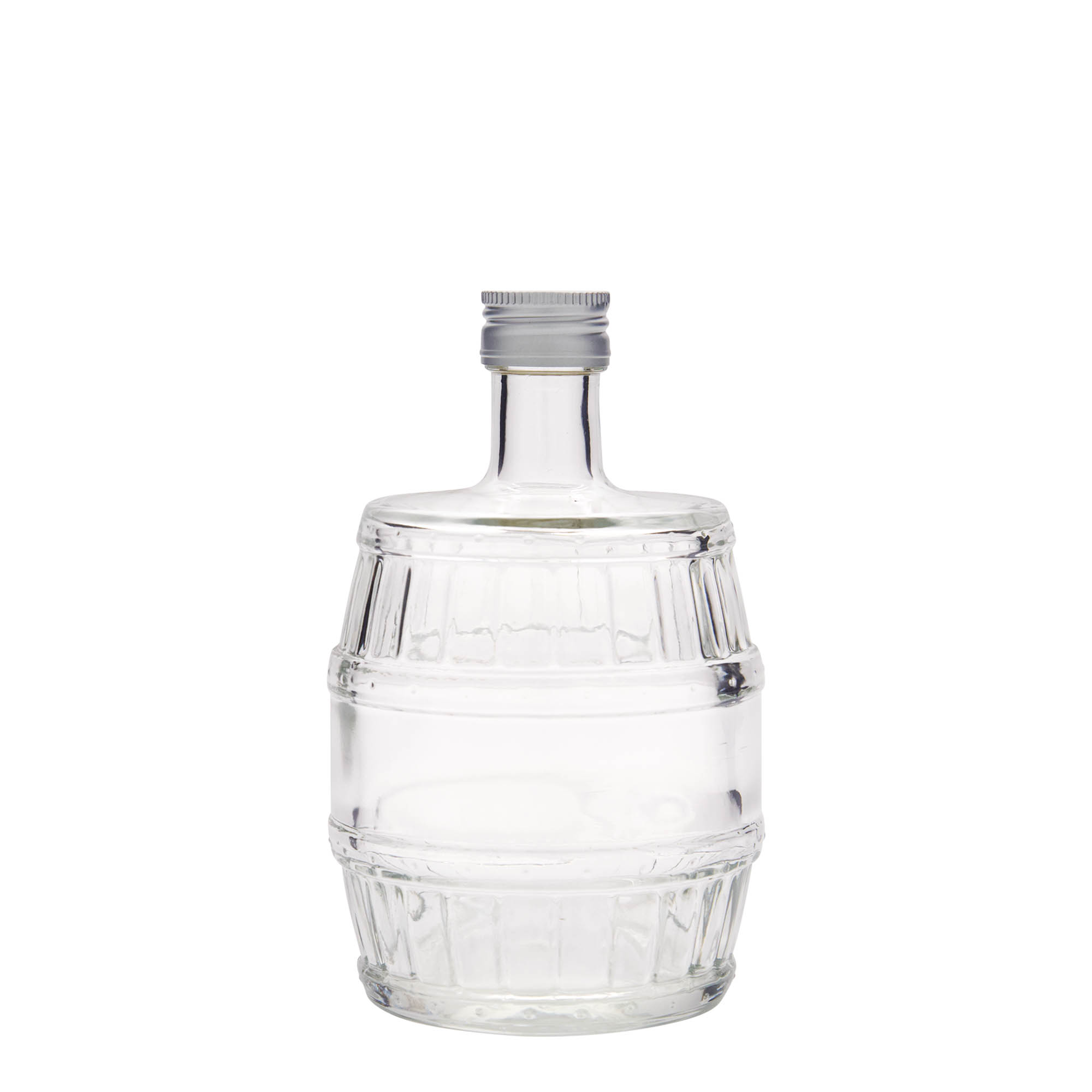 Bottiglia di vetro da 500 ml 'Barile', bocca: PP 28 Bottiglia di vetro da 500 ml 'Barile', bocca: PP 28