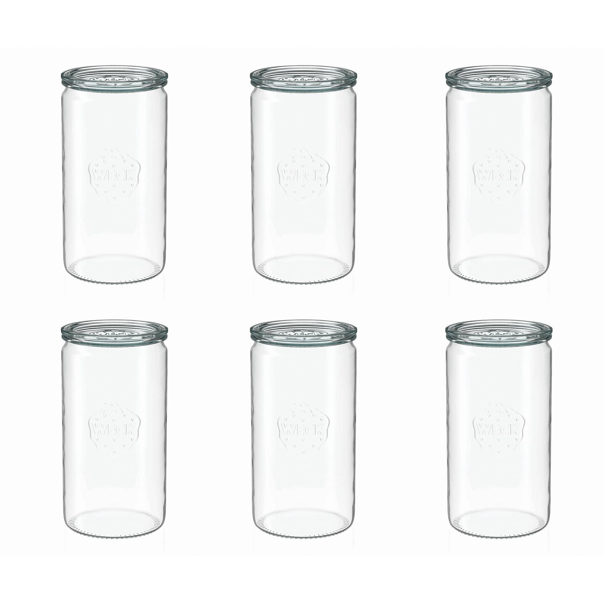 6x 1575 ml WECK barattolo cilindrico con coperchio in vetro RR 100