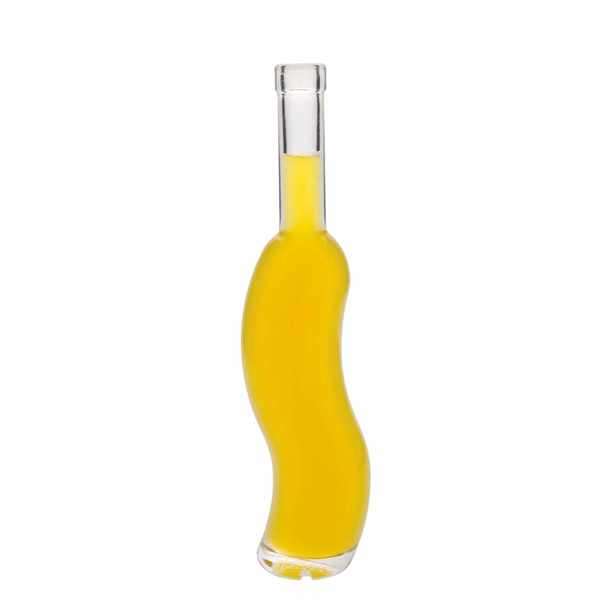 350 ml Bottiglia di vetro 'La-Ola', semicircolare, imboccatura: fascetta