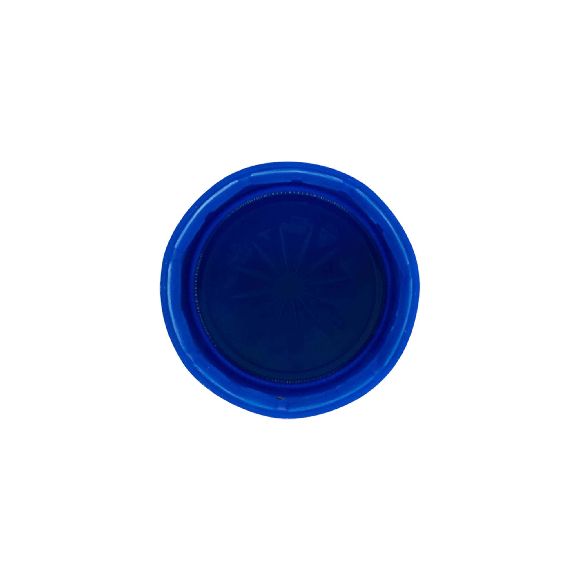 Tappo a vite con filetto doppio, plastica PE, blu, per bocca: PET 38 mm