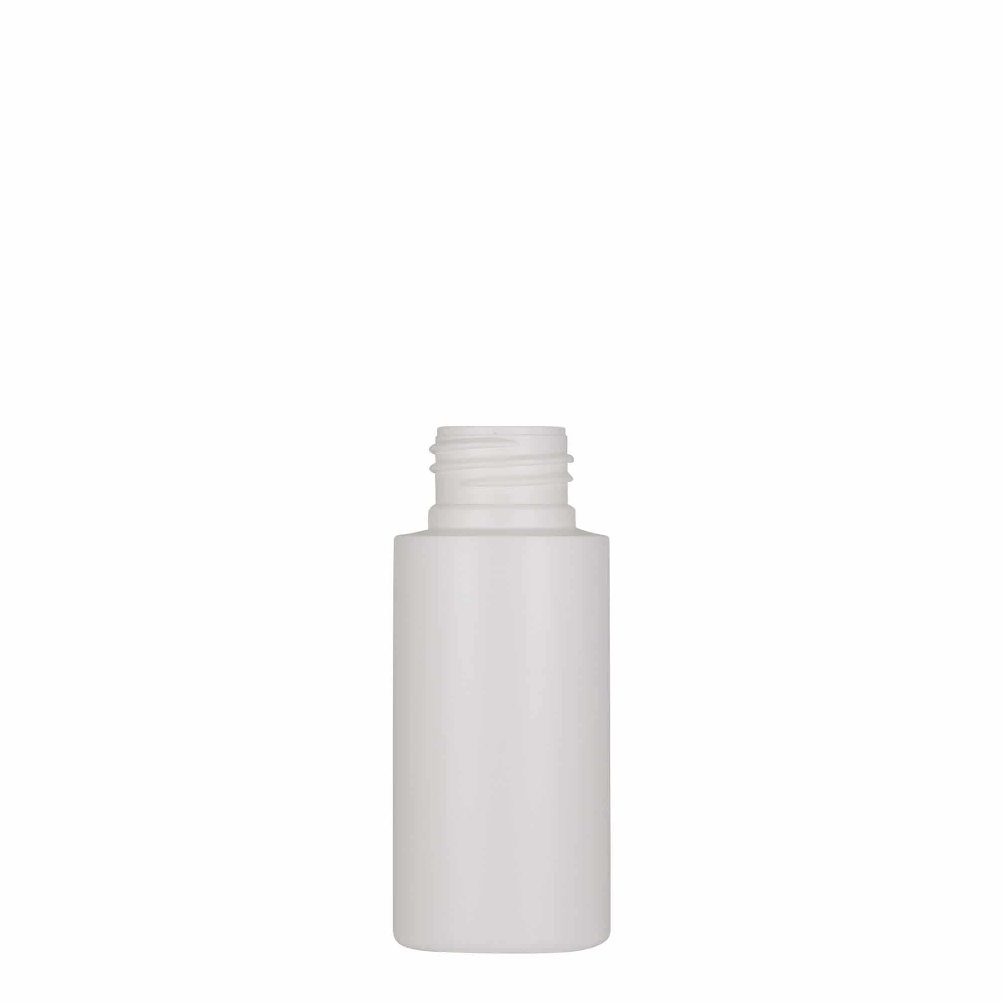 50 ml bottiglia di plastica 'Pipe', HDPE verde, bianca, bocca: 24/410