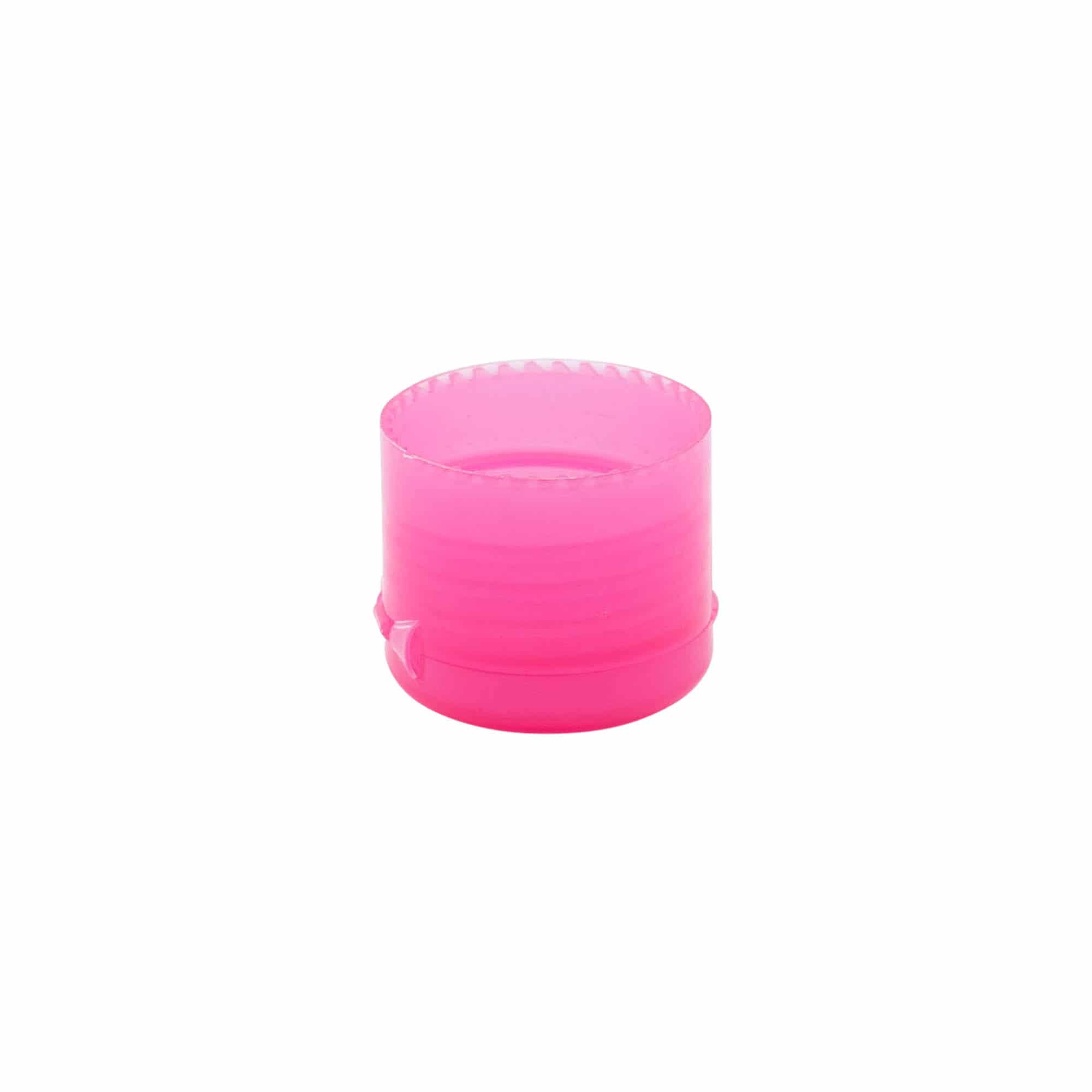 Tappo a vite con cerniera Flip-Top, plastica PP, rosa, per imboccatura: 24/410