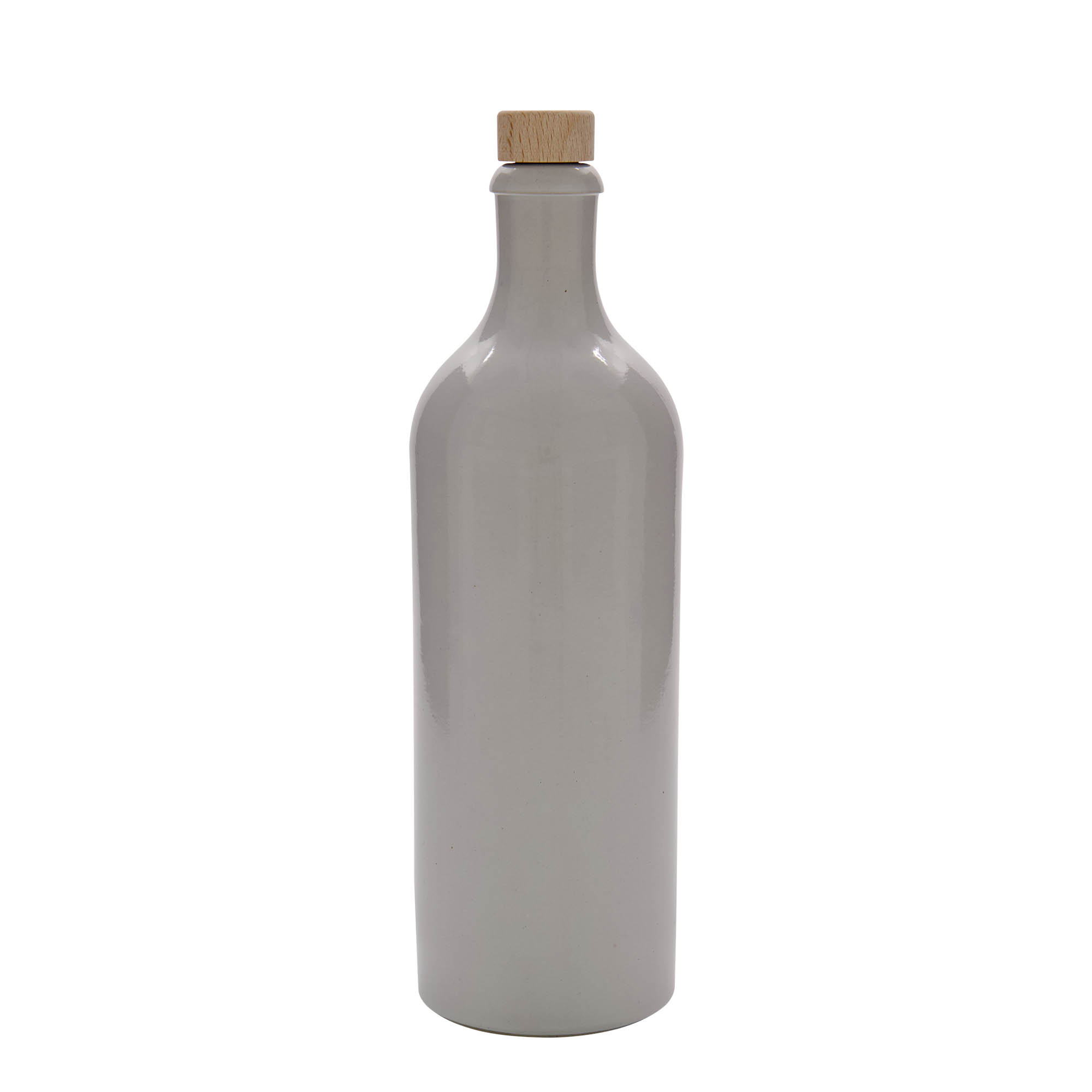 Boccale da 750 ml, gres, bianco, bocca: sughero