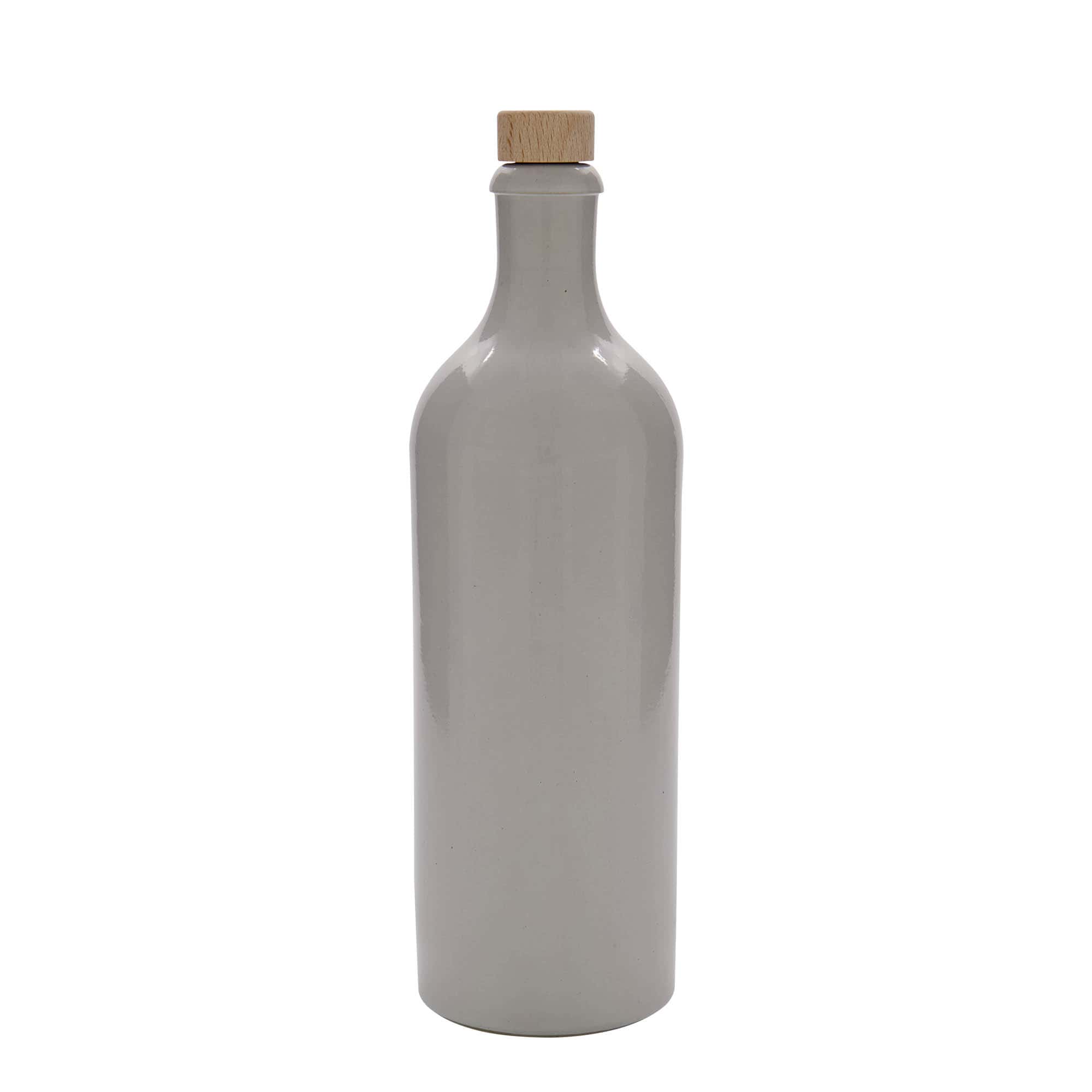 Boccale da 750 ml, gres, bianco, bocca: sughero