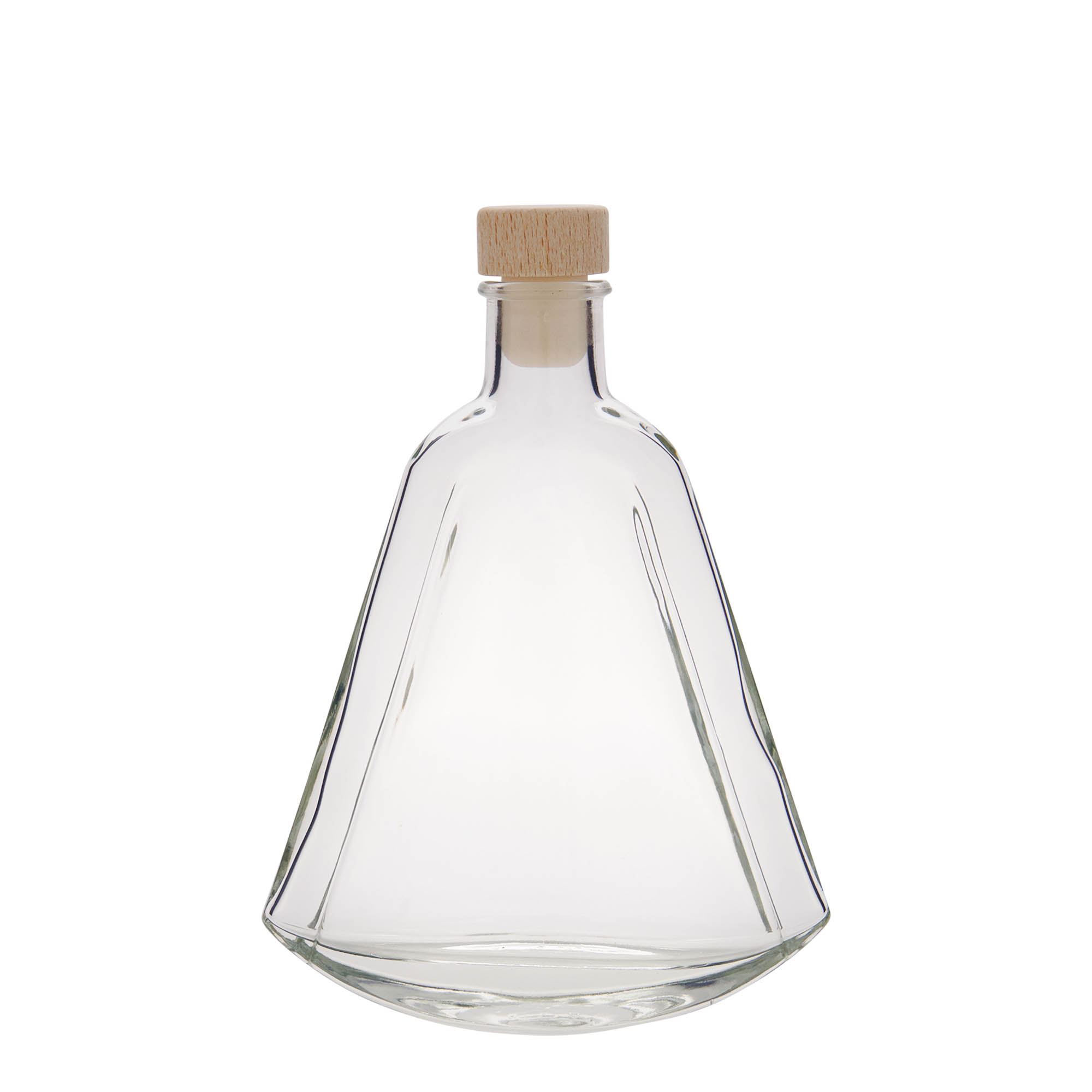 Bottiglia di vetro da 200 ml 'Maurizio', ovale, bocca: sughero Bottiglia di vetro da 200 ml 'Maurizio', ovale, bocca: sughero