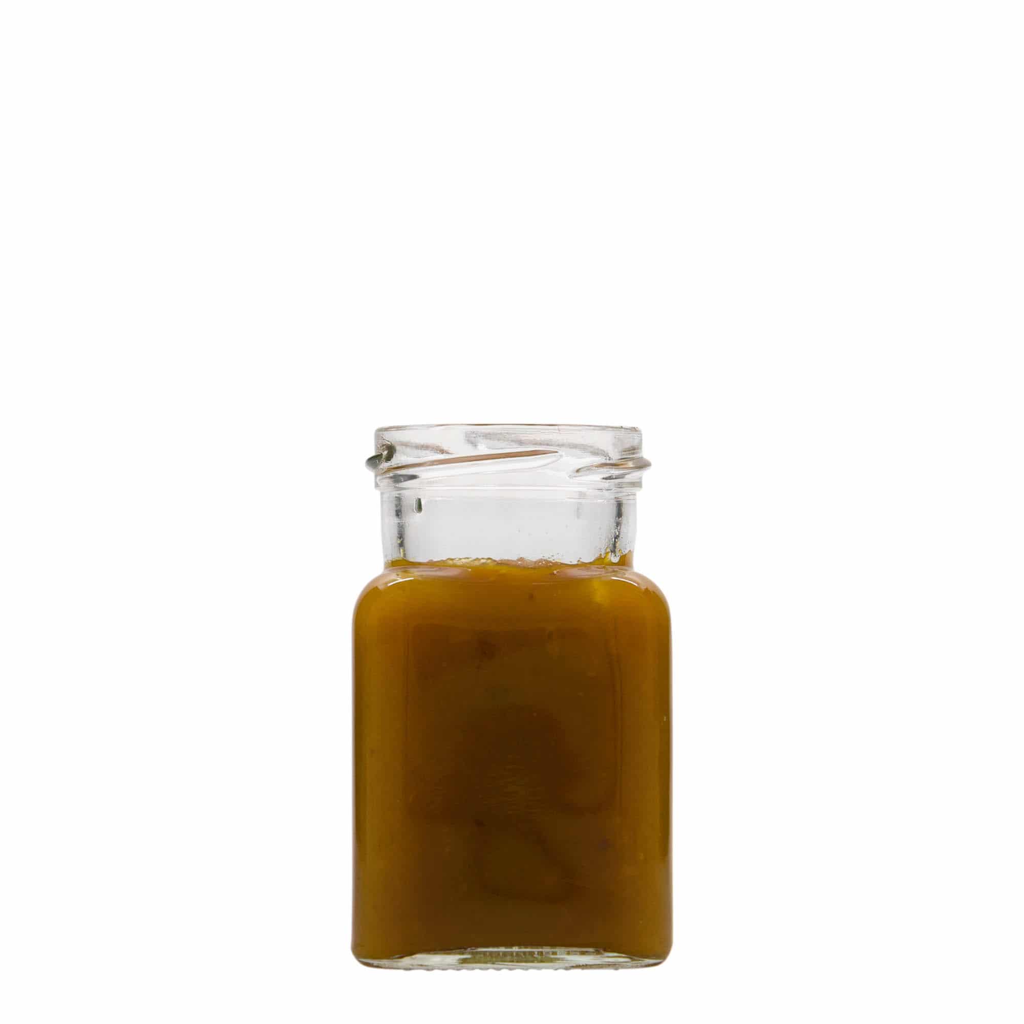 150 ml Vasetto quadrato, vetro, imboccatura: Twist-Off (TO 58)