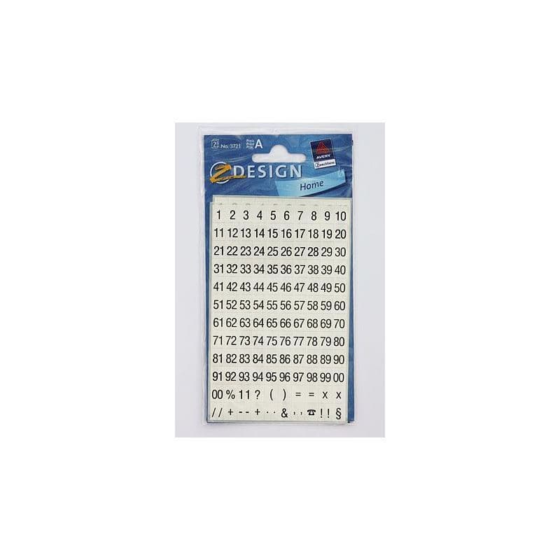 Adesivi Zweckform 'Numeri 1-99', plastica, nero