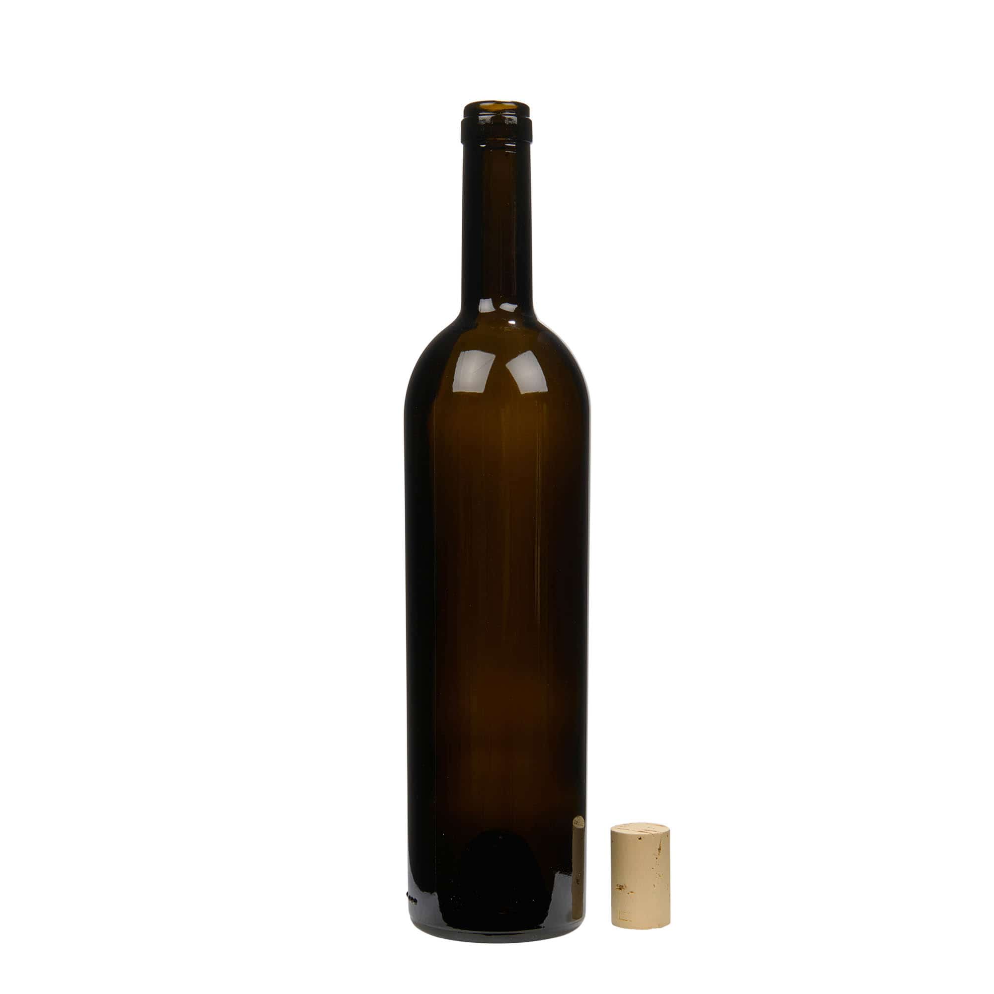 750 ml Bottiglia da vino 'Liberty', verde antico, imboccatura: fascetta