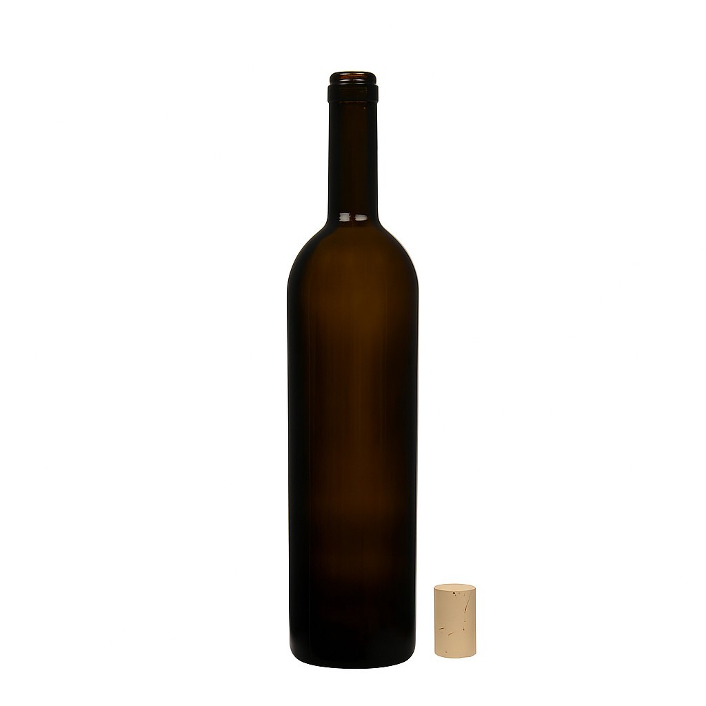 Bottiglia di vino 750 ml 'Liberty', verde antico, bocca: sughero Bottiglia di vino 750 ml 'Liberty', verde antico, bocca: sughero