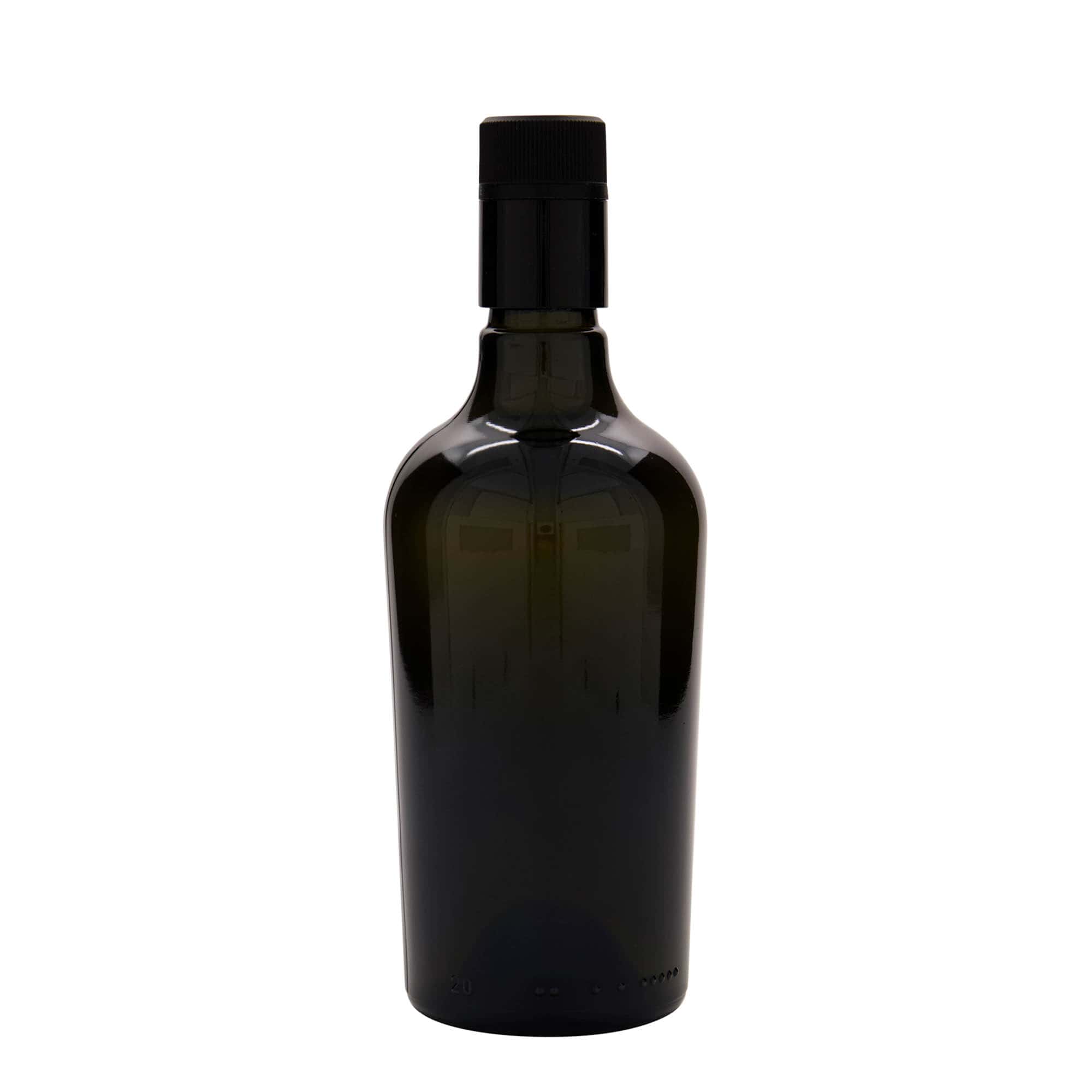 Bottiglia per aceto/olio 500 ml 'Oleum', vetro, verde antico, bocca: DOP