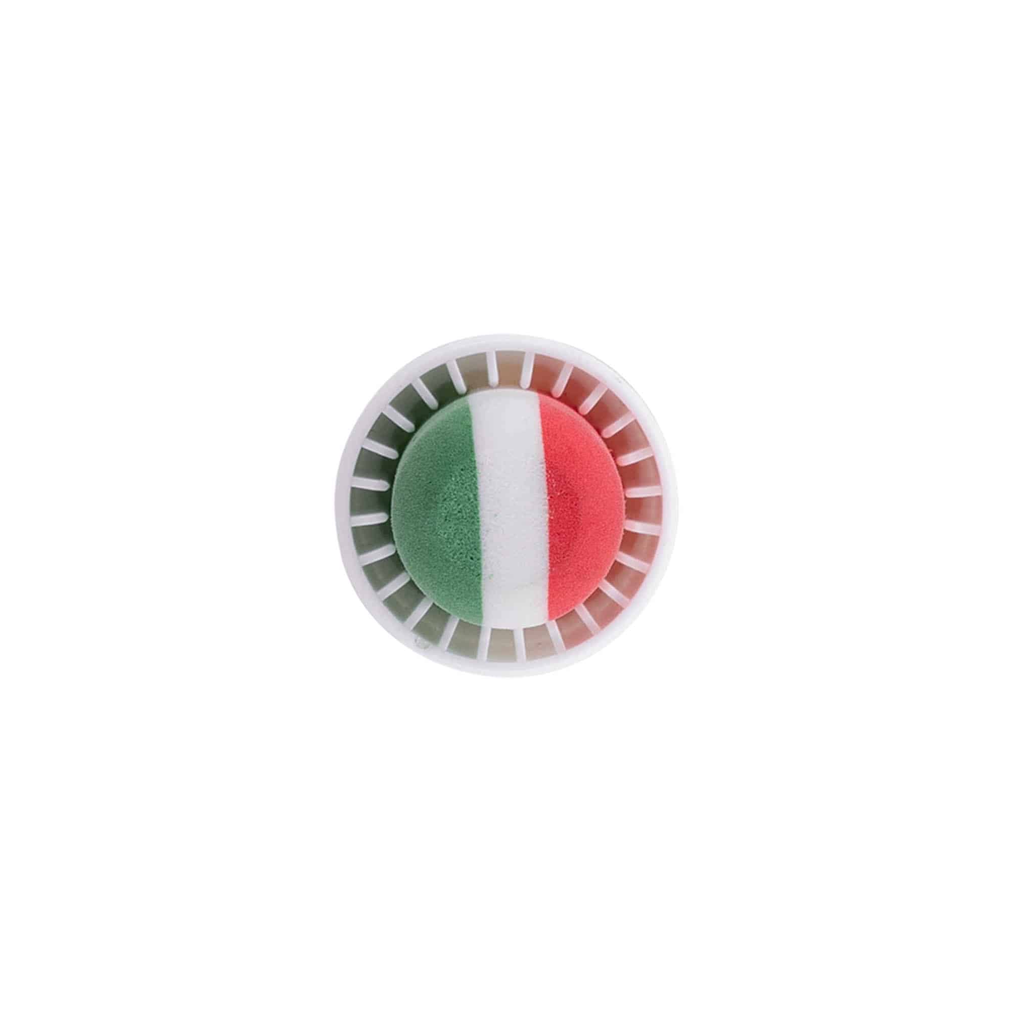 Tappi a vite 19 mm 'Italia', plastica, multicolore, per bocca: sughero Tappi a vite 19 mm 'Italia', plastica, multicolore, per bocca: sughero