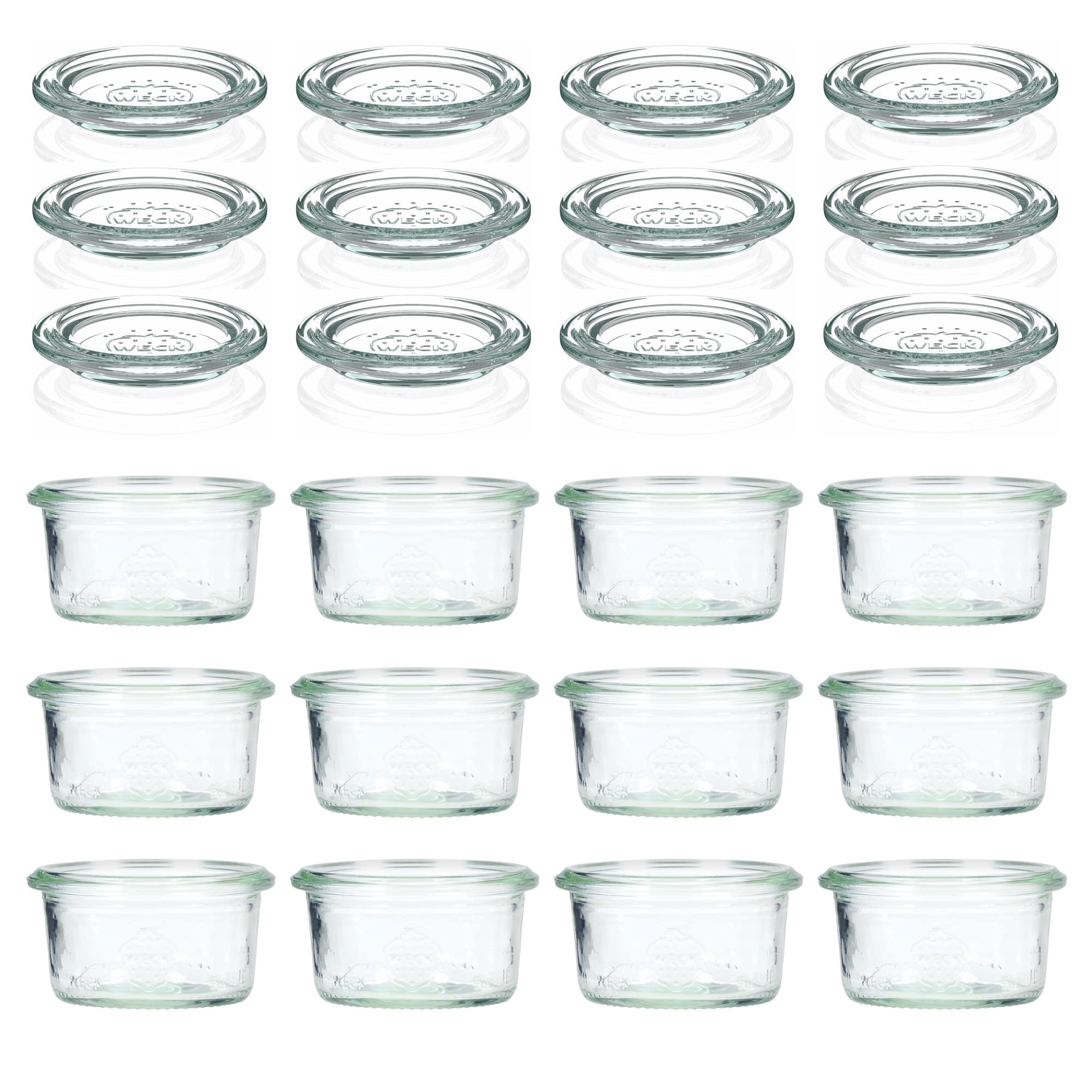 12x 50 ml vaso WECK a bocca larga con coperchio in vetro RR 60