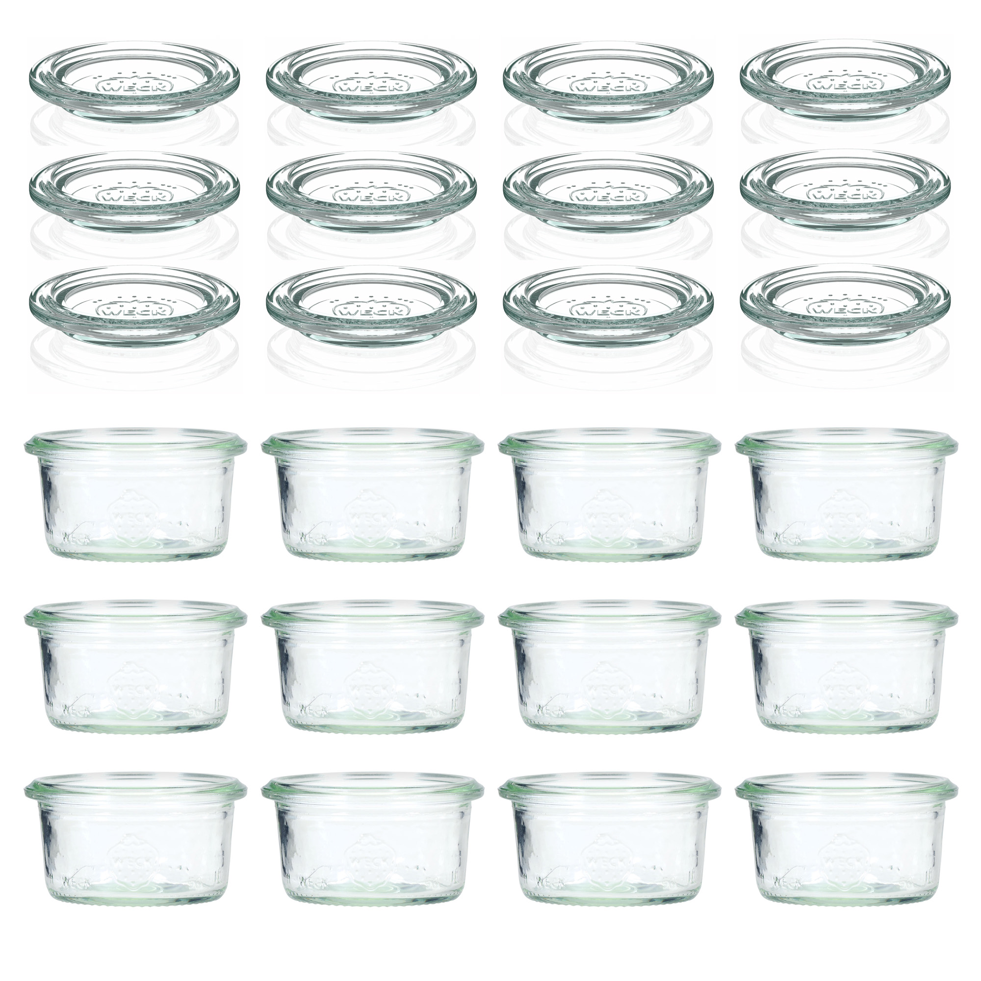 12x 50 ml vaso WECK a bocca larga con coperchio in vetro RR 60