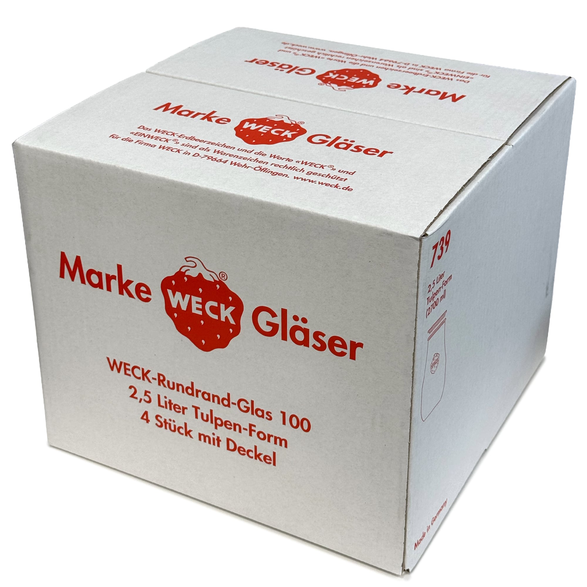 4x 2700 ml vaso WECK a tulipano con coperchio in vetro RR 100
