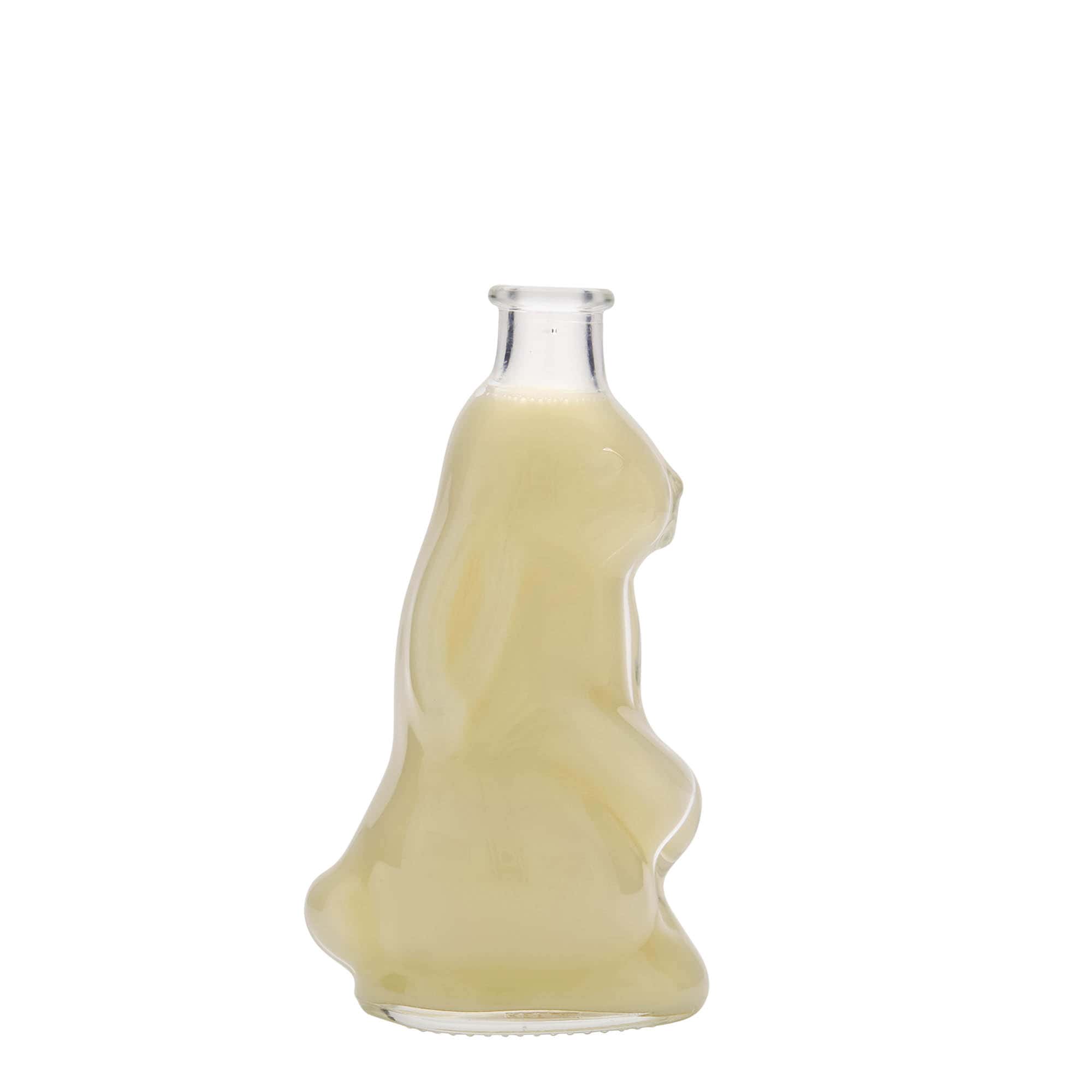 Bottiglia di vetro da 200 ml 'Coniglio', bocca: tappo di sughero