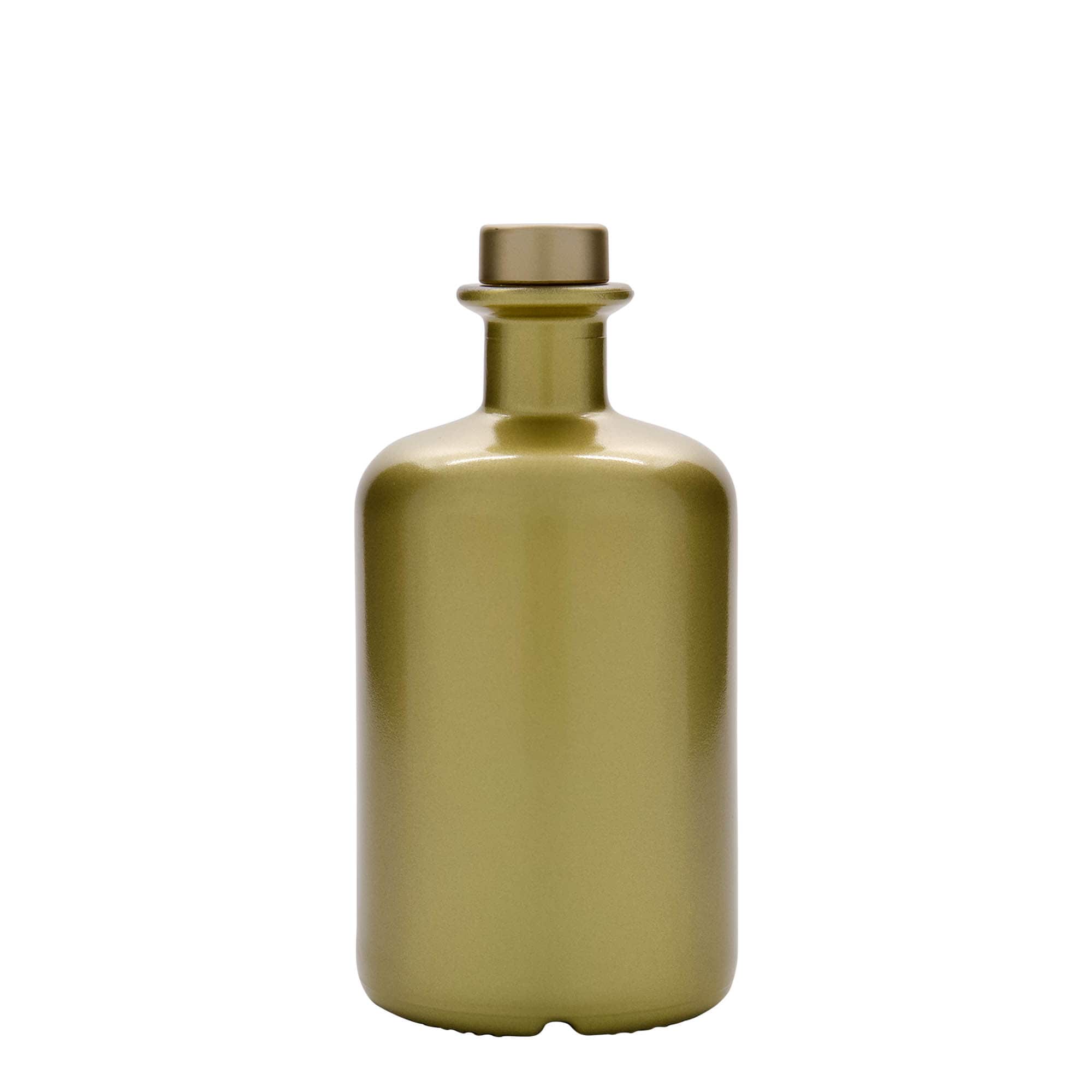 Bottiglia di vetro da 500 ml, da farmacista, oro, bocca: sughero