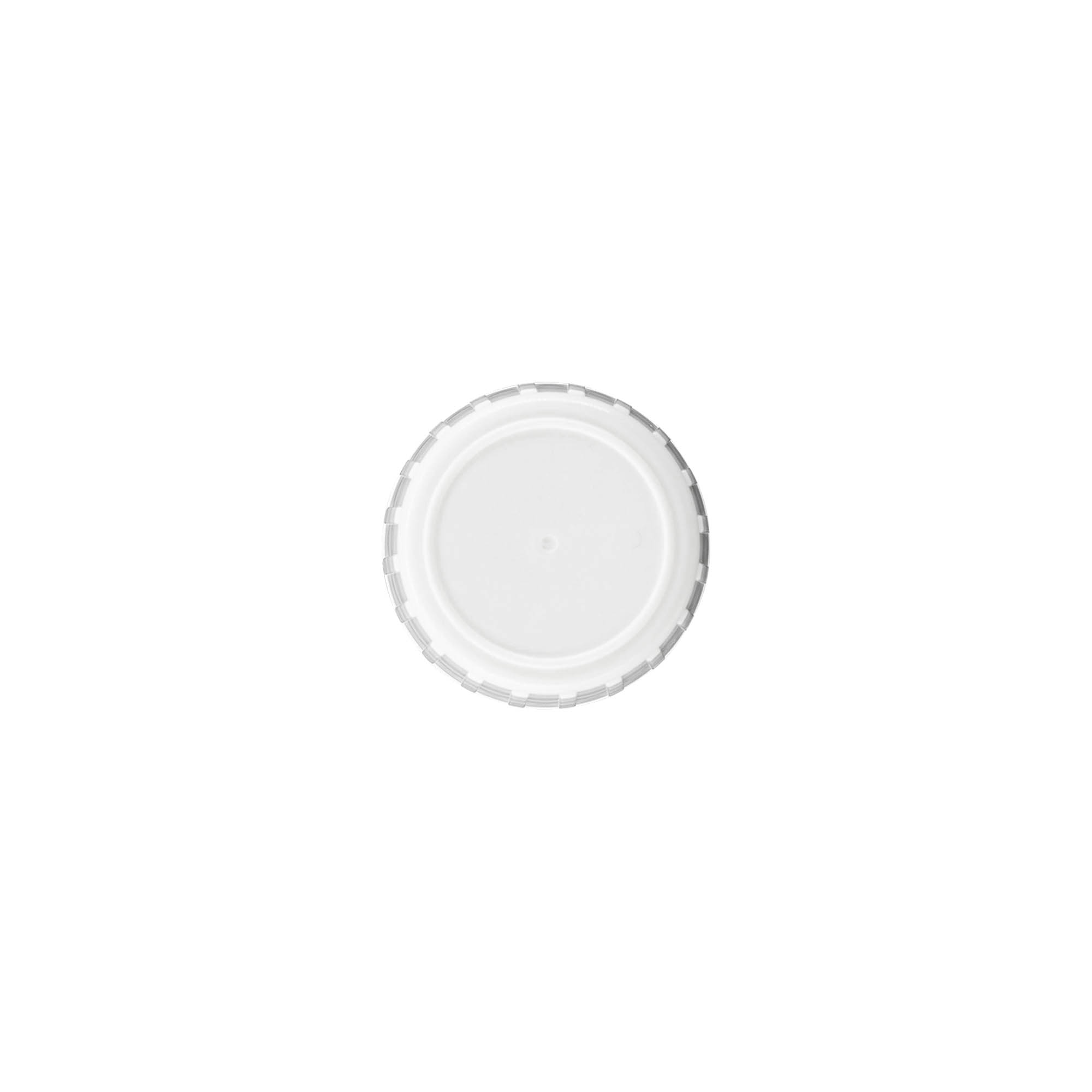 Tappo a vite, plastica PP, bianco, per bocca: PP 28 Tappo a vite, plastica PP, bianco, per bocca: PP 28