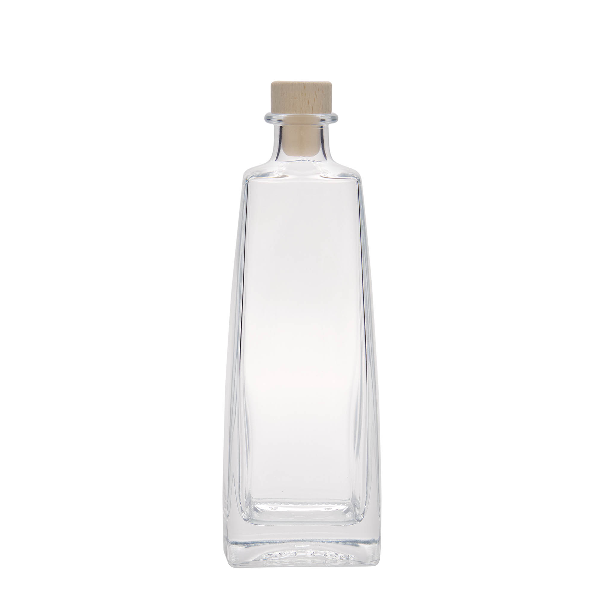 Bottiglia di vetro da 500 ml 'Timmy', rettangolare, bocca: sughero Bottiglia di vetro da 500 ml 'Timmy', rettangolare, bocca: sughero