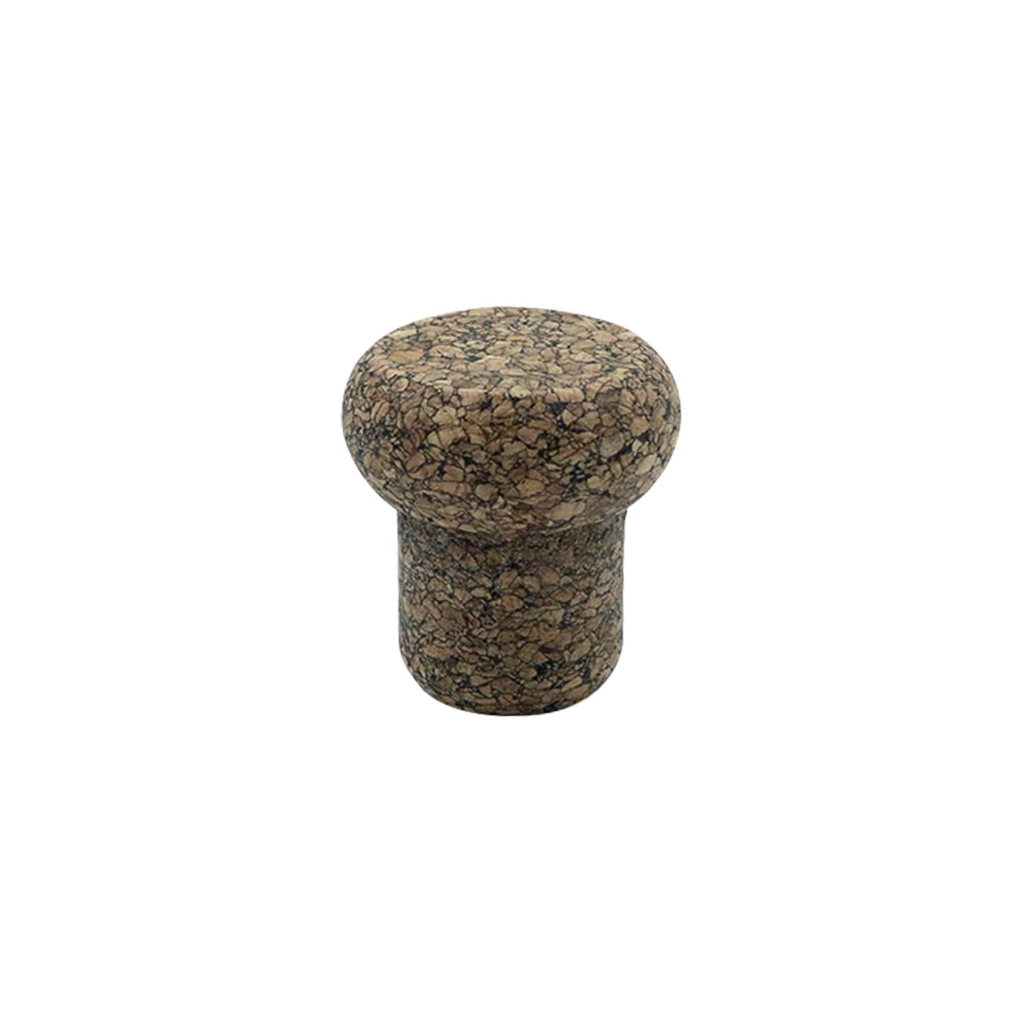 Tappo a manico 'Barrel' 22,5 mm, Corkcoal, per bocca: Sughero