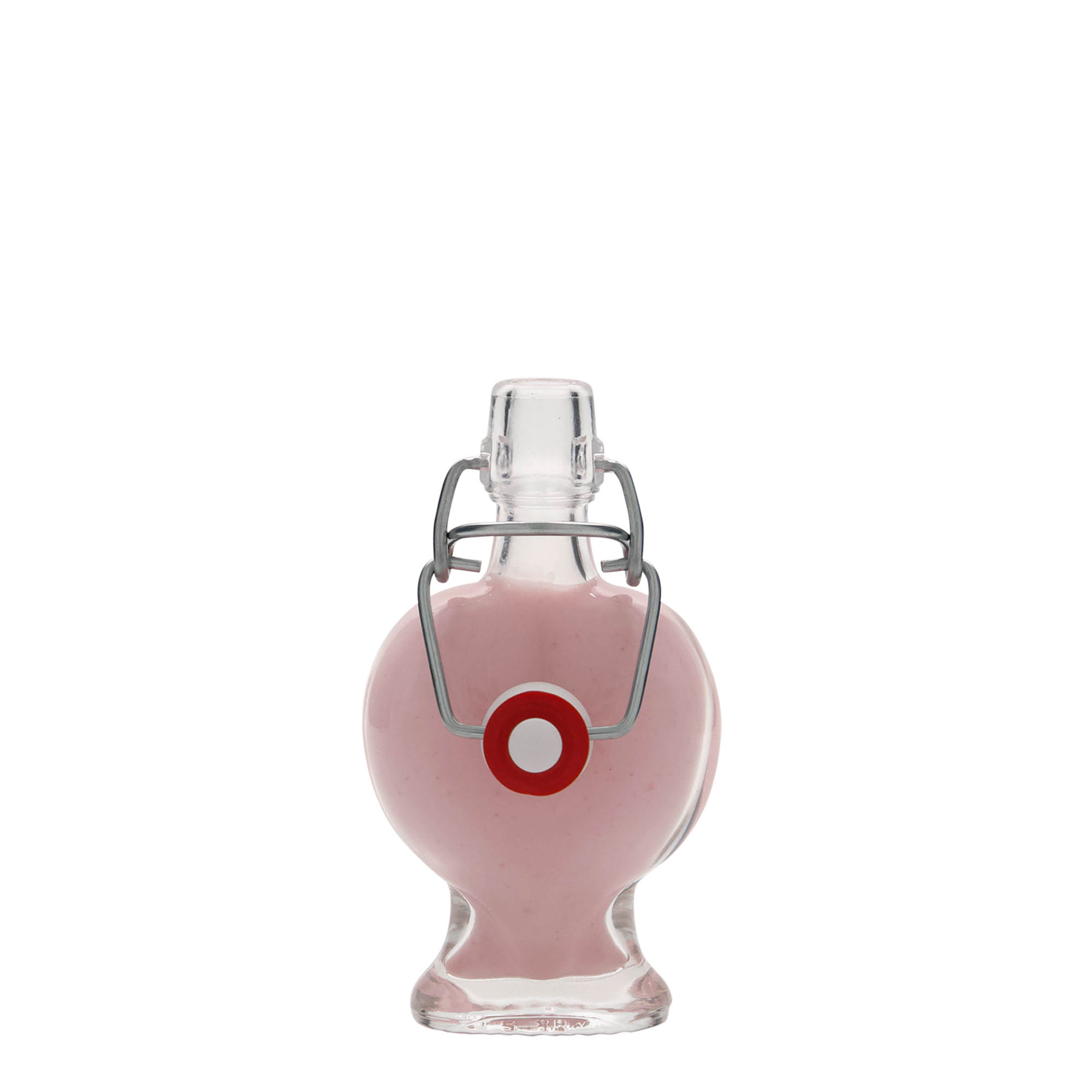 Bottiglia di vetro da 40 ml 'Cuore', bocca: chiusura a leva Bottiglia di vetro da 40 ml 'Cuore', bocca: chiusura a leva