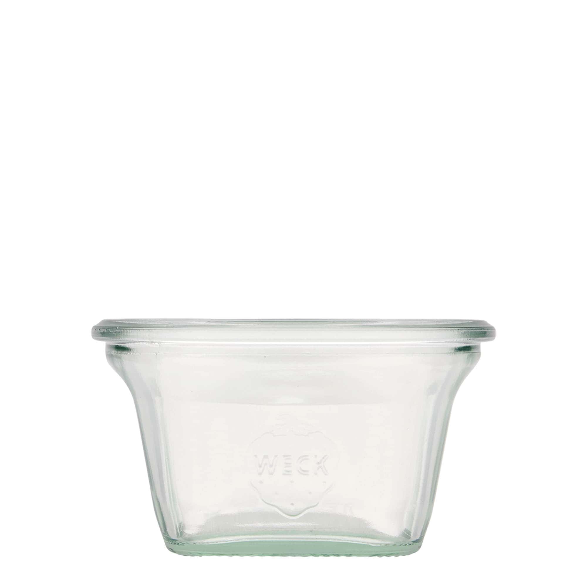 6x 290 ml WECK-Quadroglas con coperchio in vetro RR 100