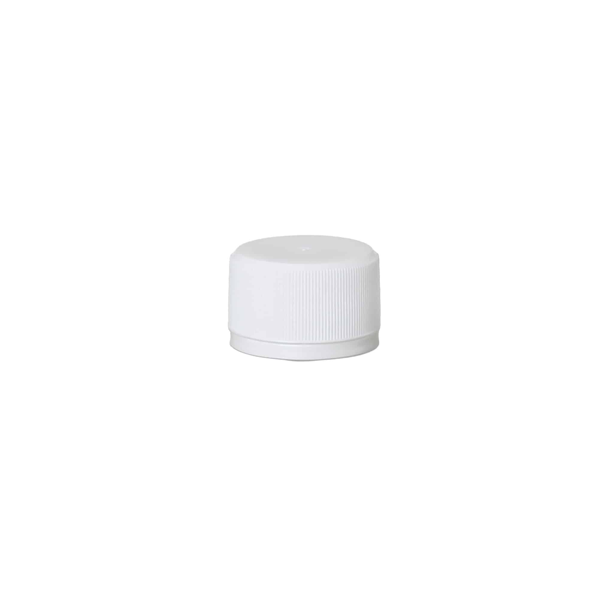 Chiusura a vite variante A, plastica PP, bianca, per bocca: PP 28 Chiusura a vite variante A, plastica PP, bianca, per bocca: PP 28