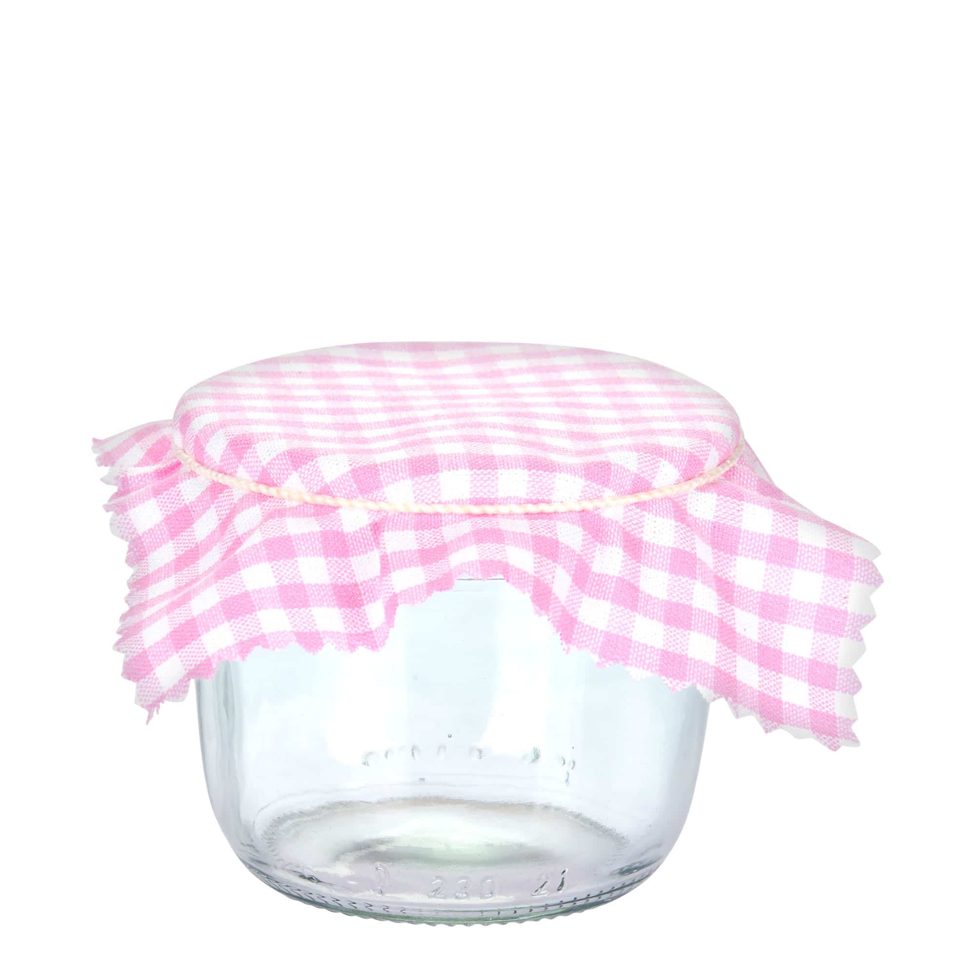 Copri vasetti in stoffa a quadretti 12x12, quadrati, tessuto, rosa, imboccatura: TO38-TO53