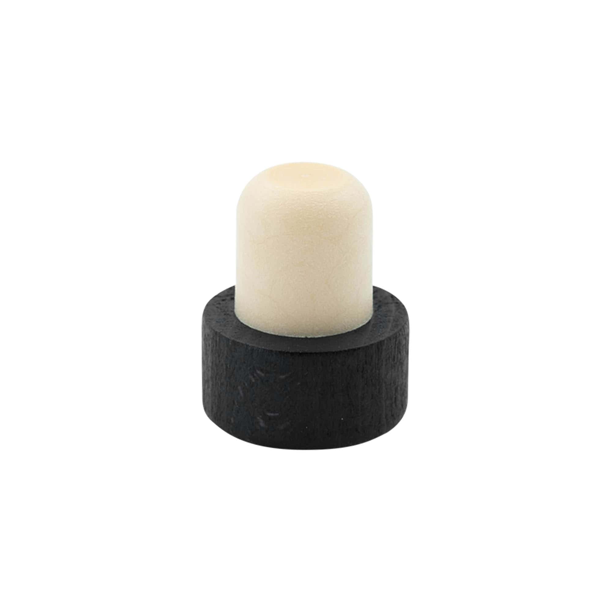 Tappo a vite 19 mm, legno/plastica, nero, per bocca: sughero