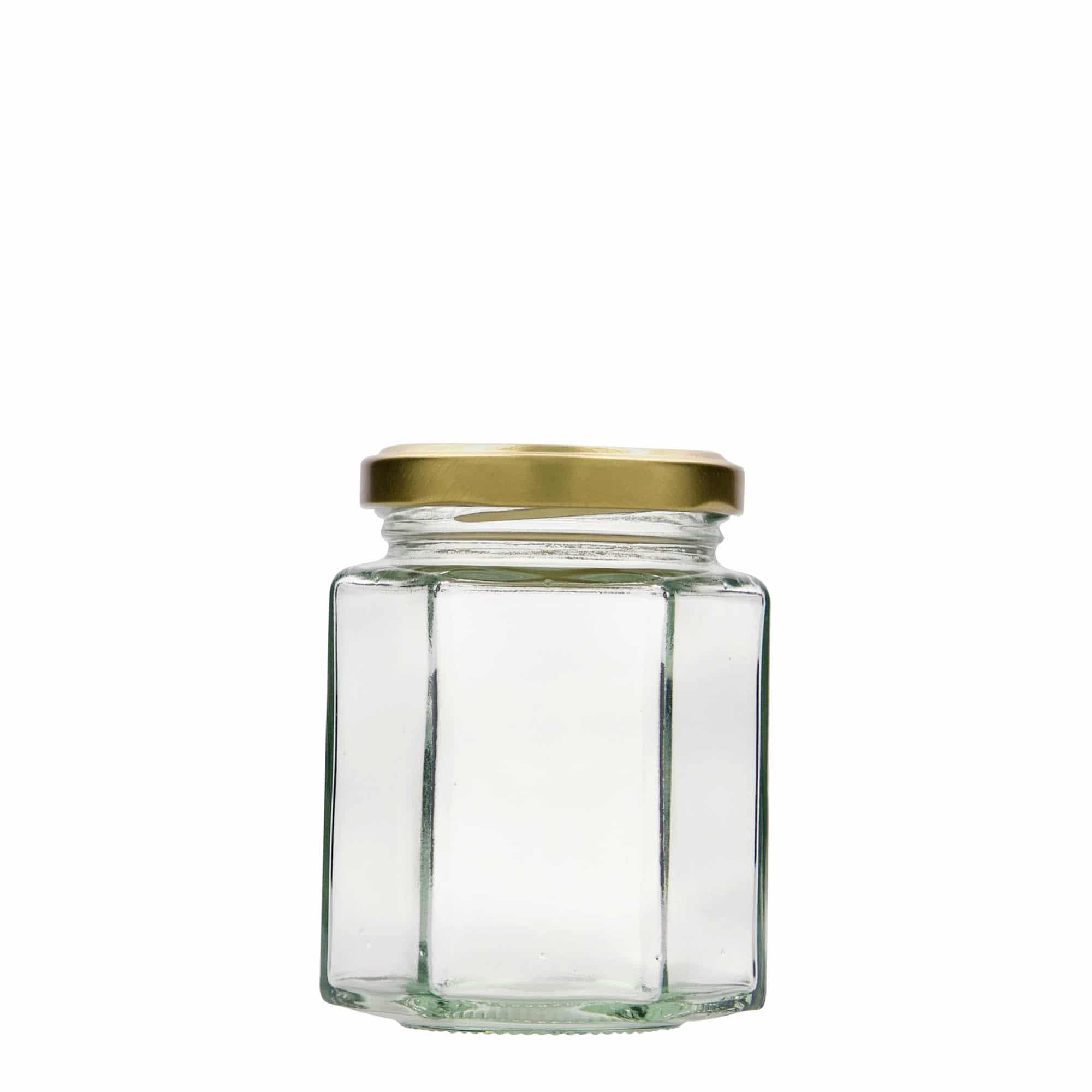 191 ml Vasetto esagonale, vetro, imboccatura: Twist-Off (TO 58)